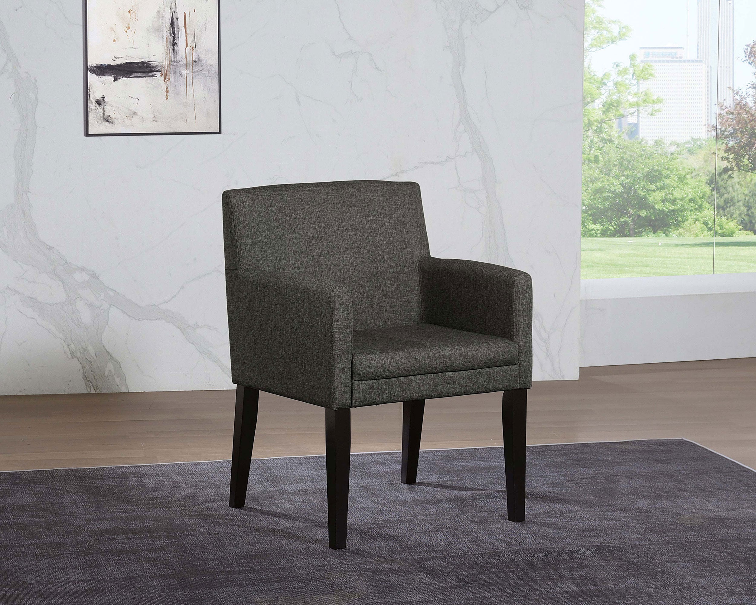 Catherine Upholstered Dining Arm Chair Grey (Set of 2)-