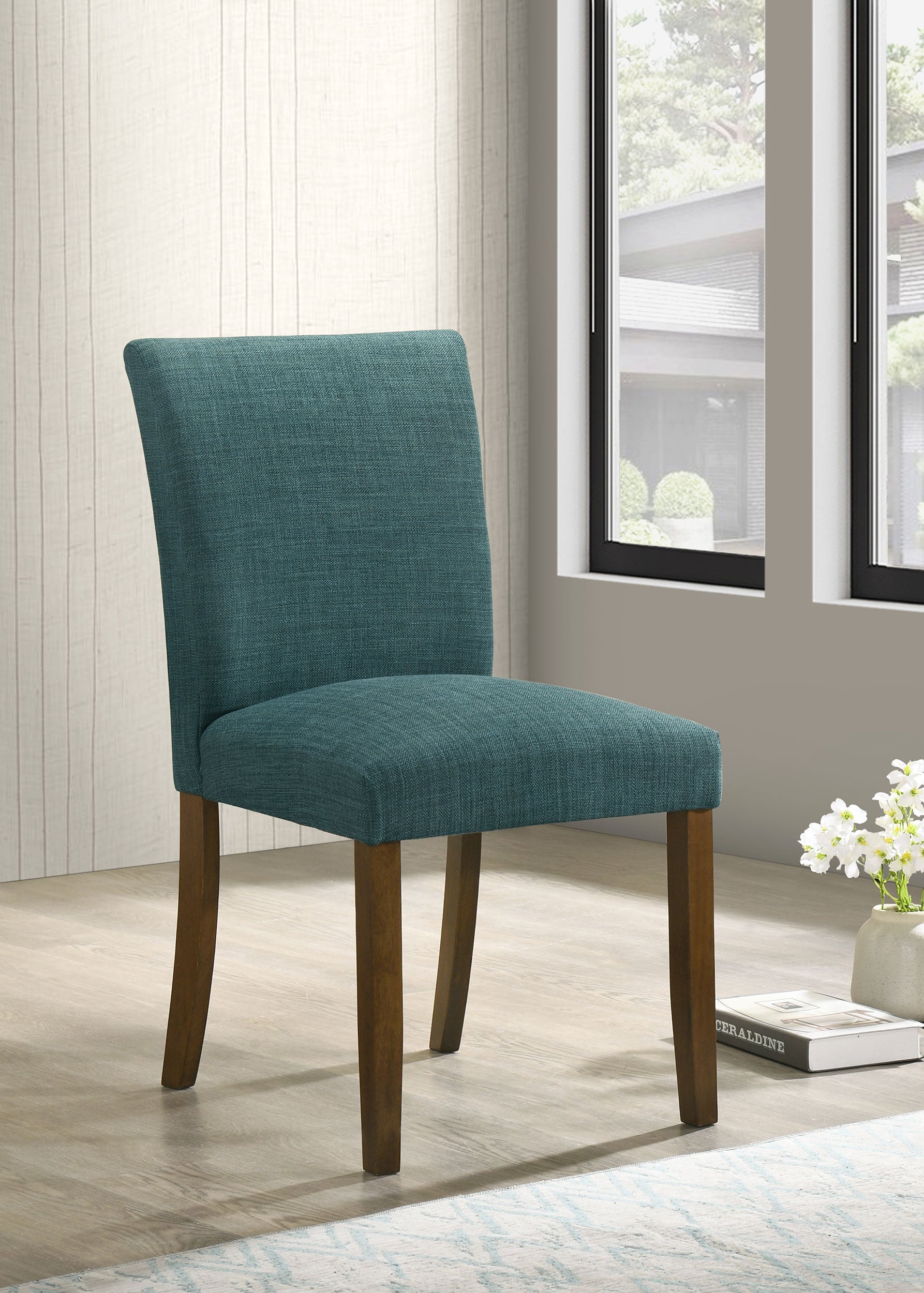 Paxton Upholstered Dining Side Chair Teal Blue (Set of 2)-