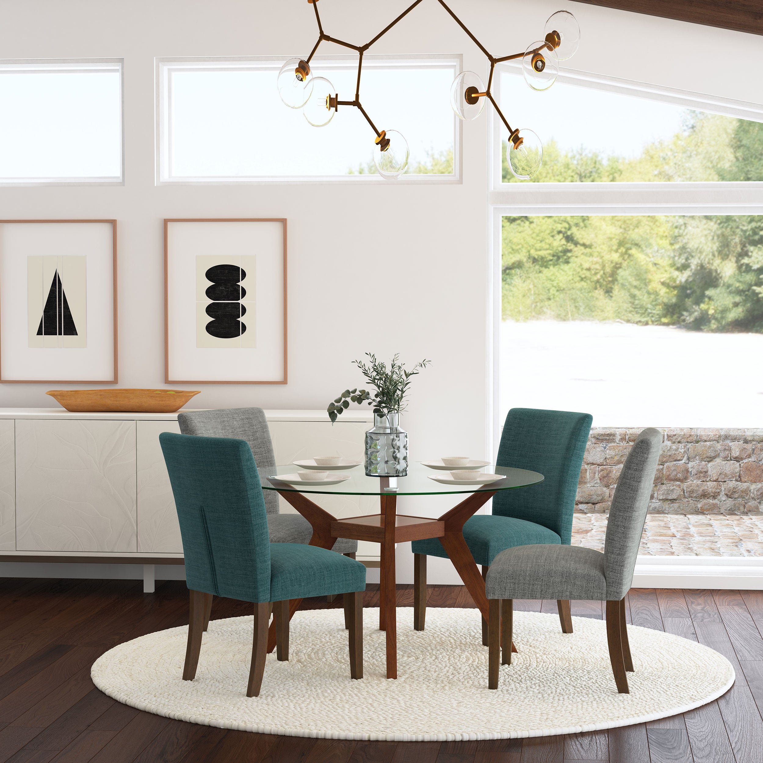 Paxton Upholstered Dining Side Chair Grey (Set of 2)-