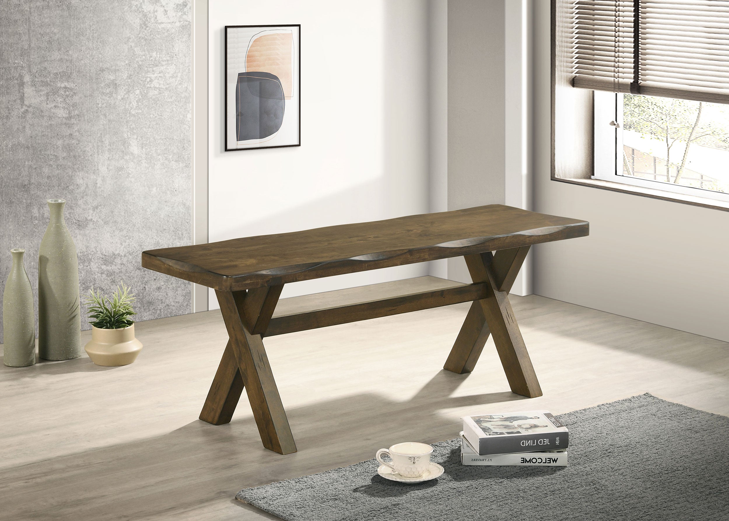 Alston 47-inch Solid Wood Dining Bench Knotty Nutmeg-CoasterEveryday