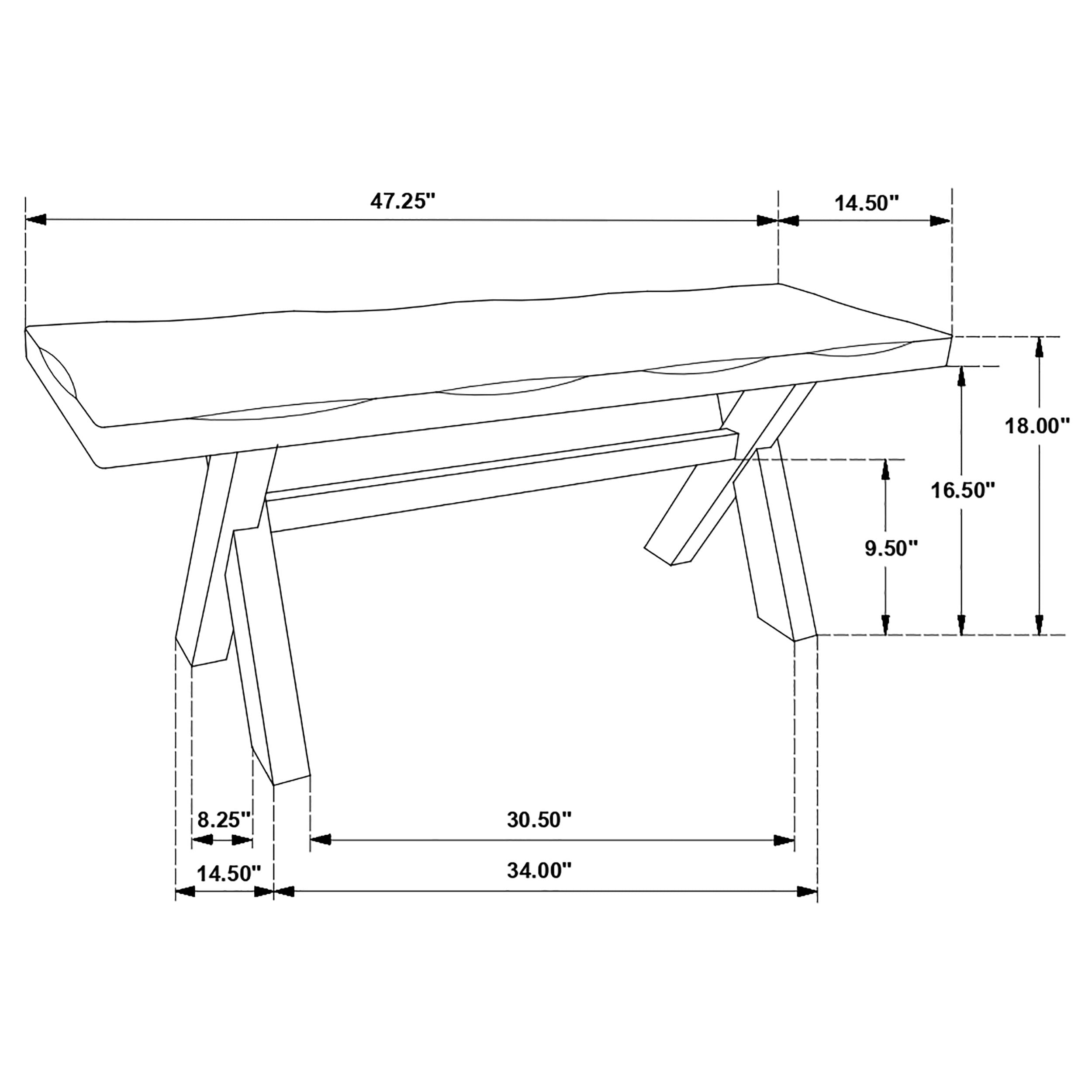 Alston 47-inch Solid Wood Dining Bench Knotty Nutmeg-CoasterEveryday