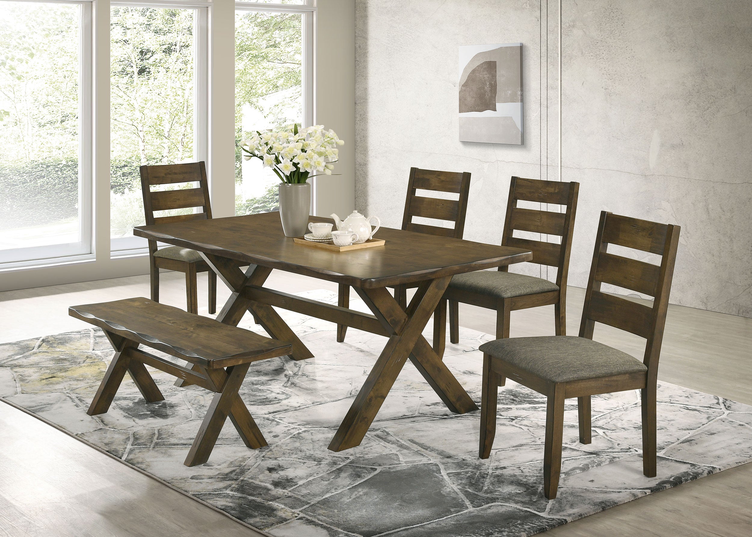 Alston 47-inch Solid Wood Dining Bench Knotty Nutmeg-CoasterEveryday