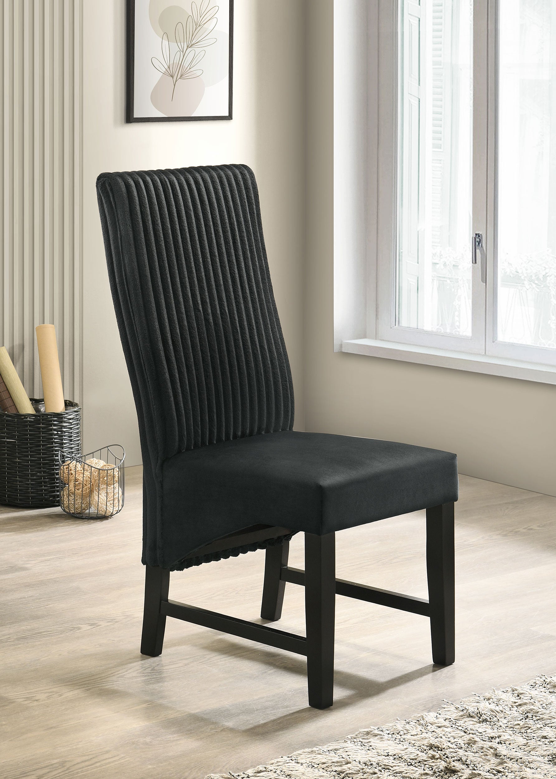 Barrand Upholstered Dining Side Chair Black (Set of 2)-