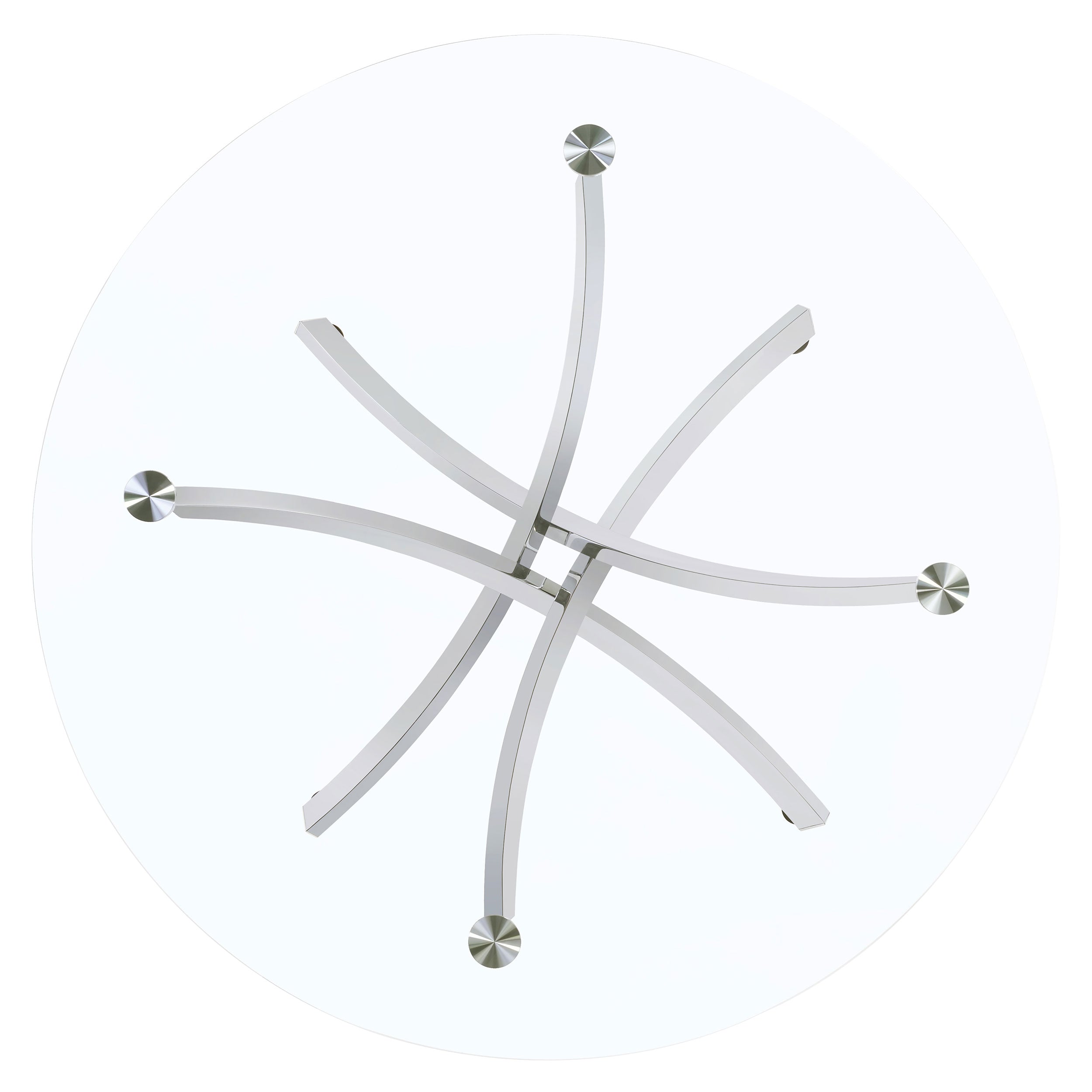 Beckham Round 46-inch Glass Top Dining Table Chrome-CoasterEveryday