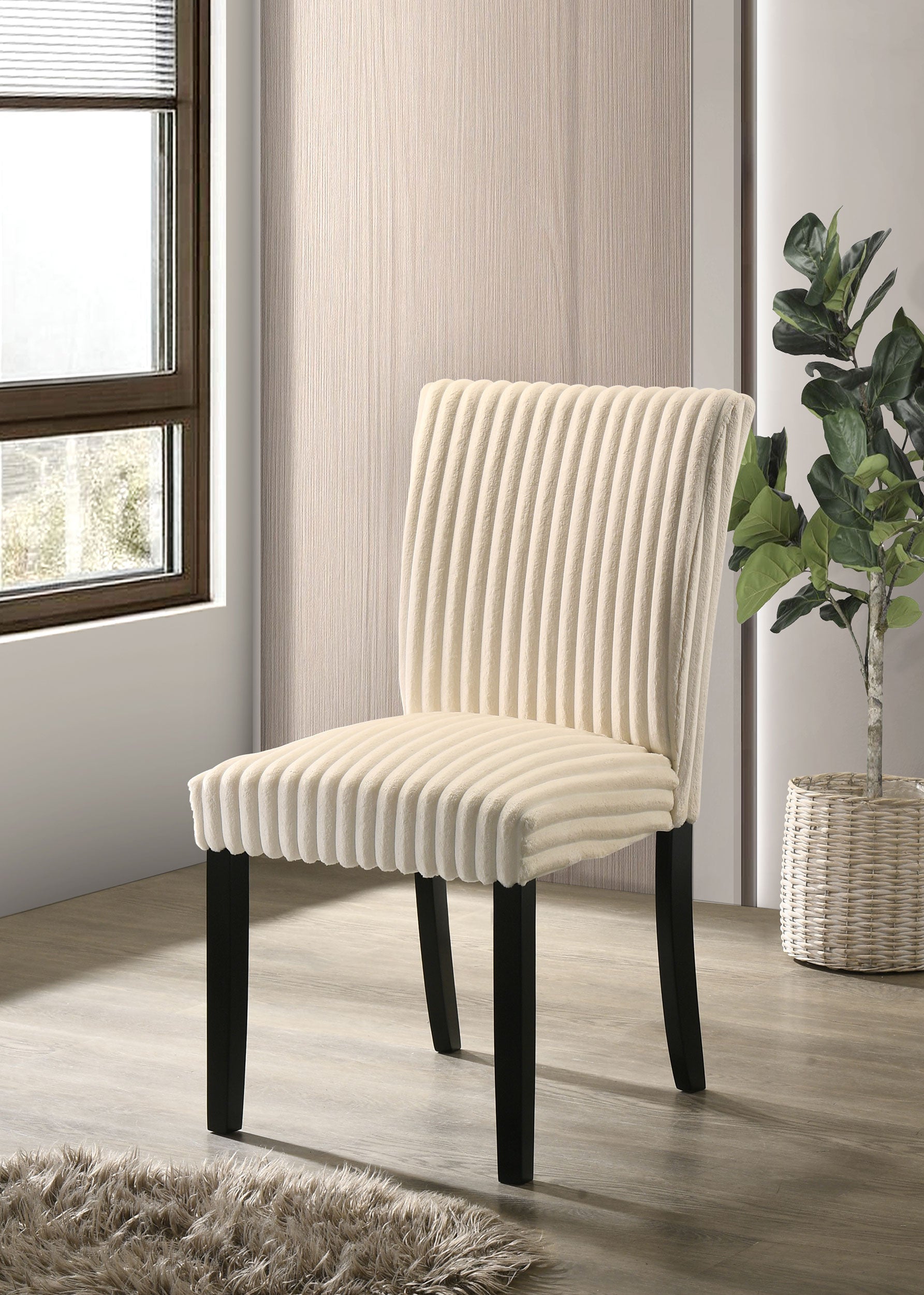 Dermott Upholstered Parson Dining Side Chair Cream (Set of 2)-