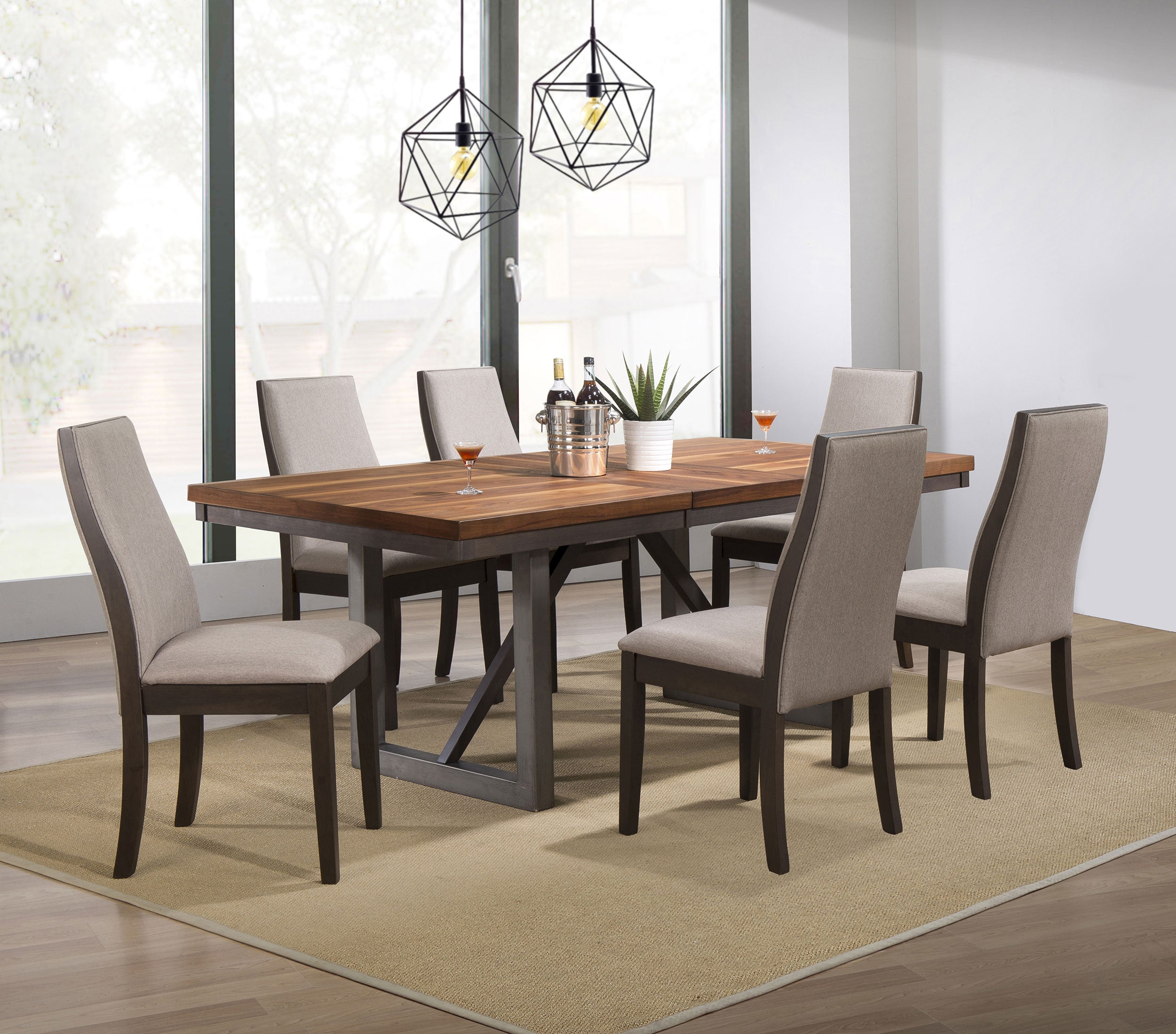 Spring Creek Upholstered Dining Chair Taupe (Set of 2)-CoasterEssence