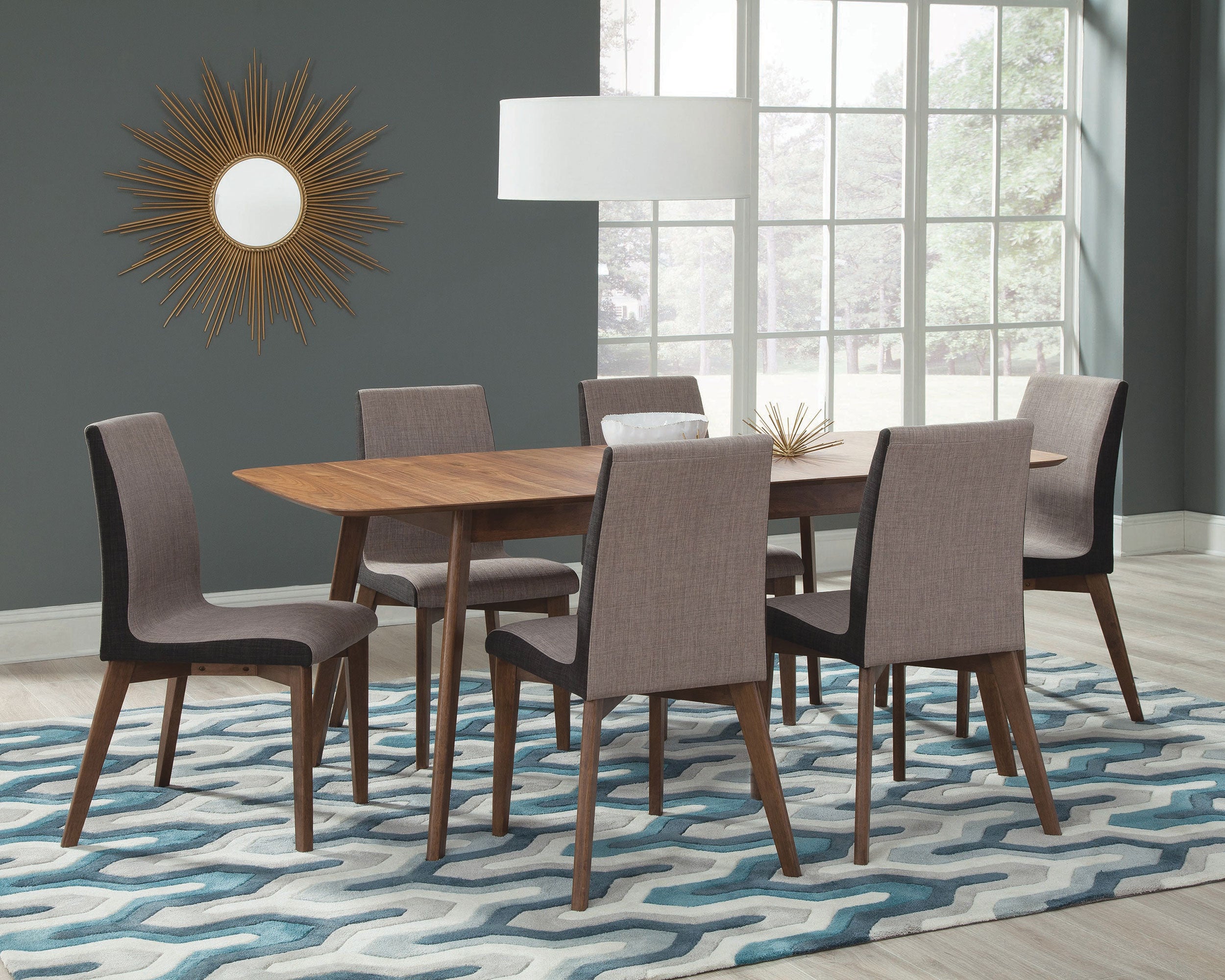 Redbridge 75-inch Extension Leaf Dining Table Natural Walnut-CoasterEveryday