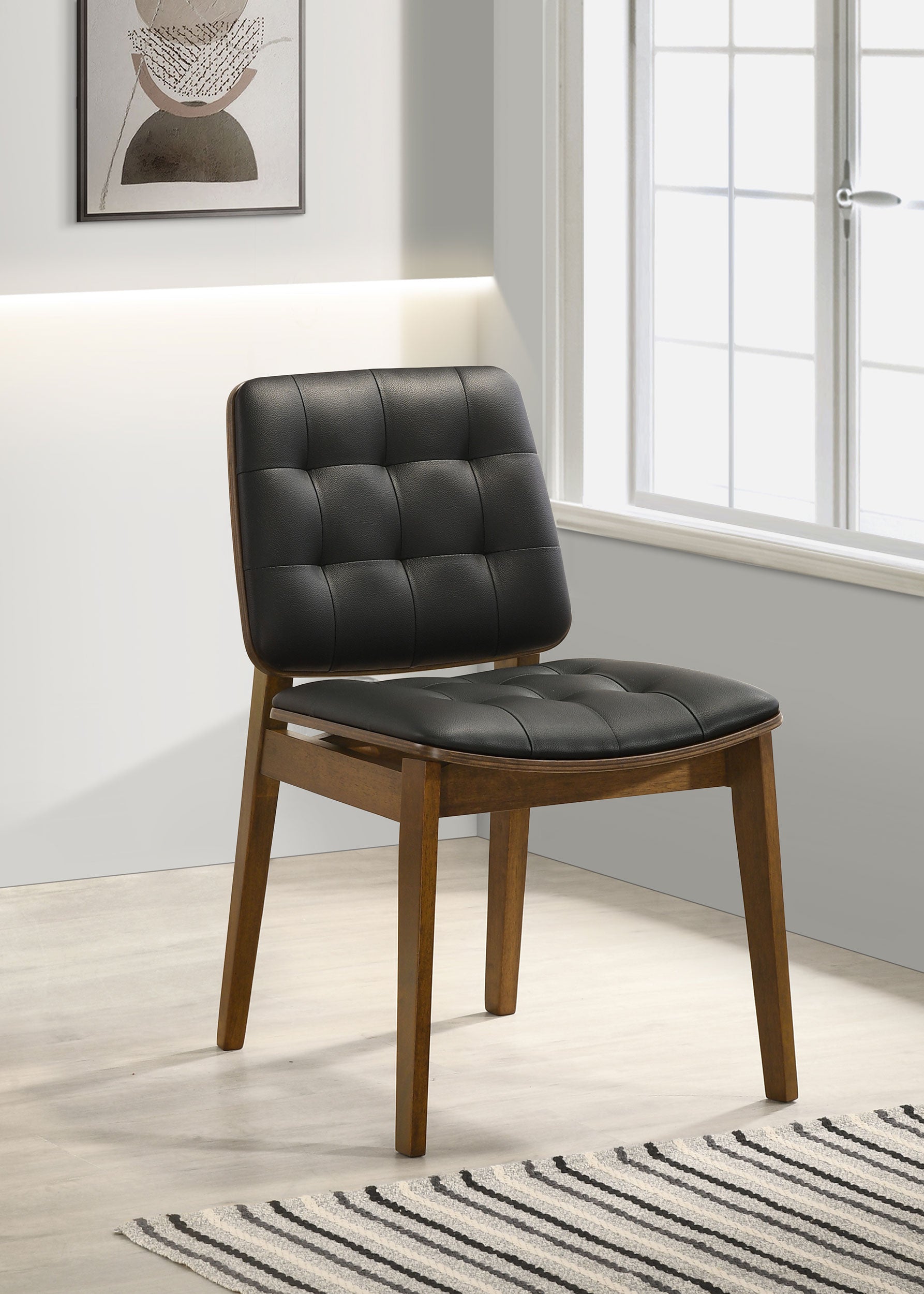 Redbridge Upholstered Dining Side Chair Walnut (Set of 2)-CoasterEssence