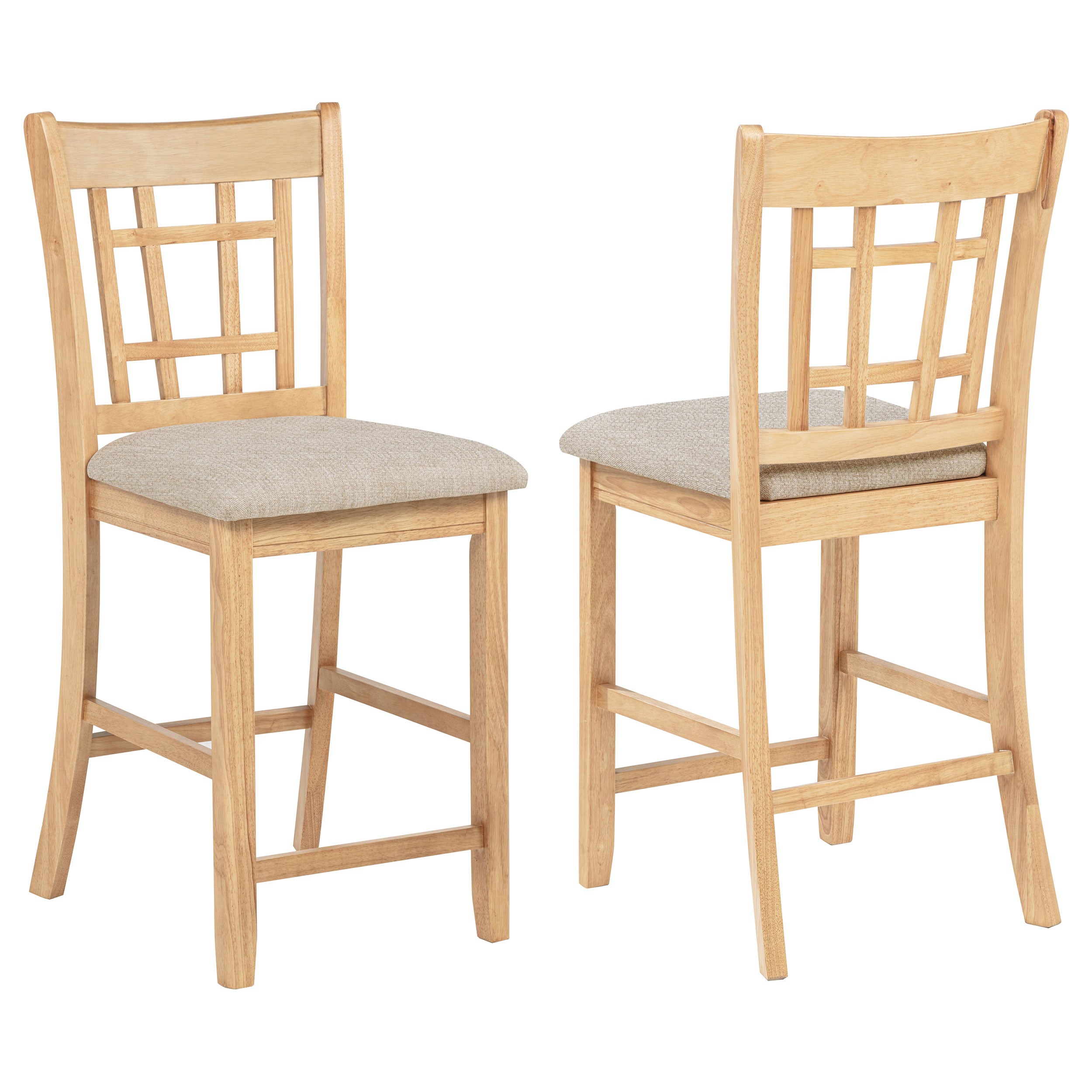 Lavon Wood Counter Height Dining Chair Linen and Light Oak (Set of 2)-
