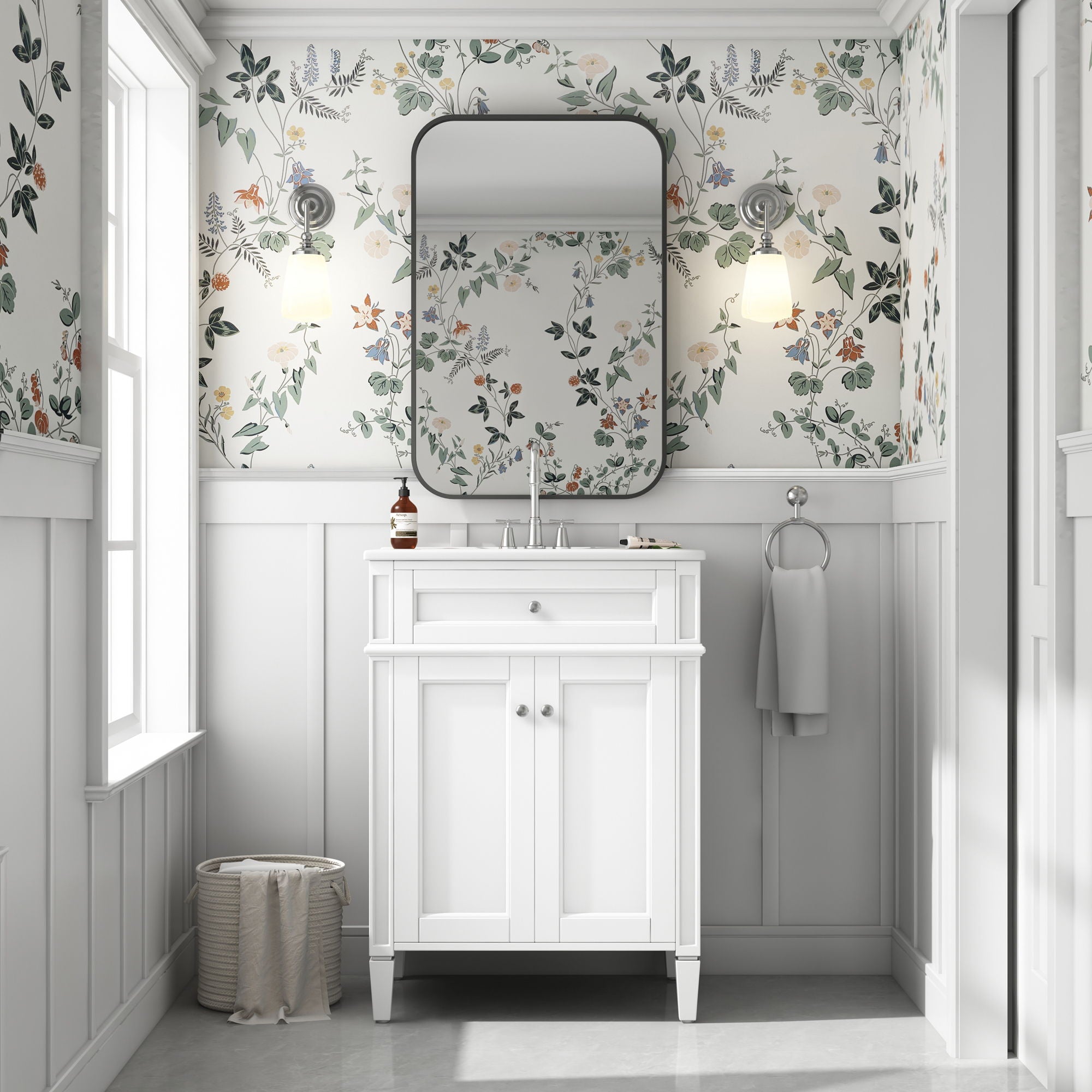 Bathroom Vanity With 2 Doors And Tip Out Drawer, Soft Closing Hinges