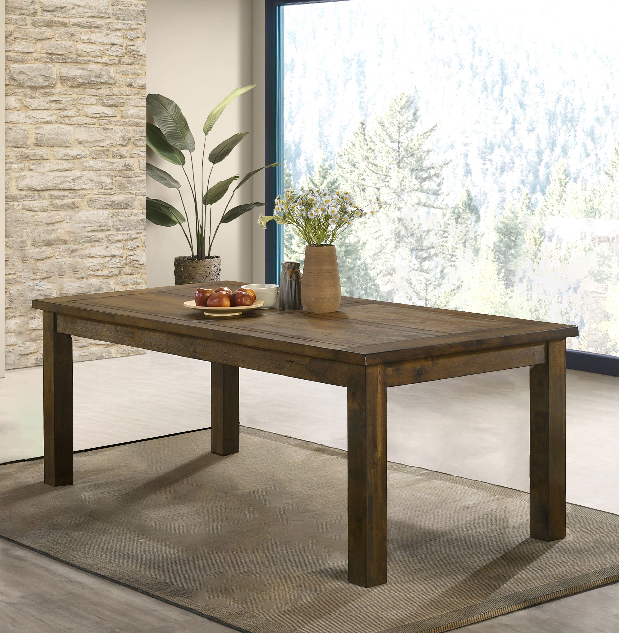 Coleman Rectangular 79-inch Dining Table Rustic Golden Brown-CoasterEveryday
