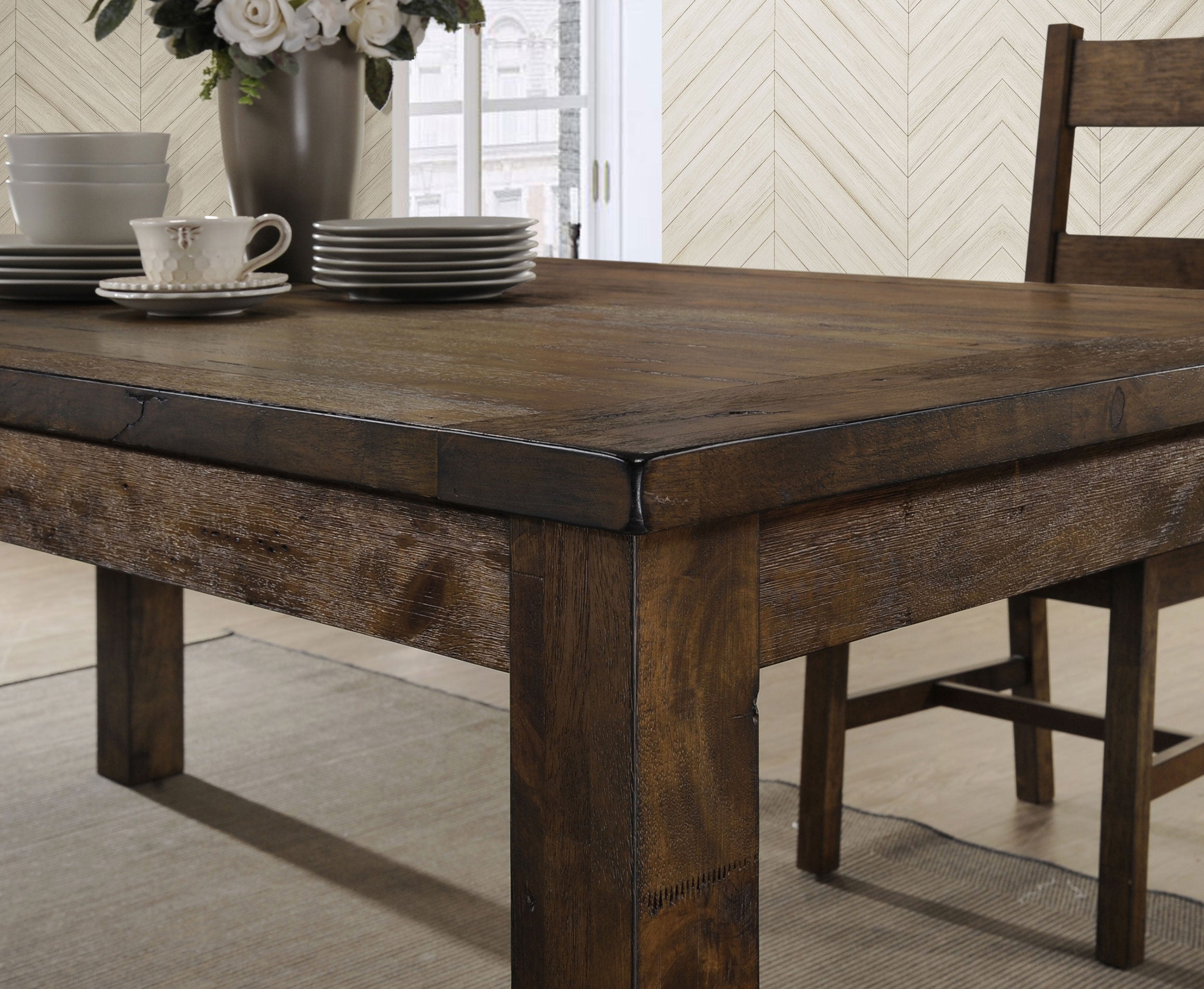 Coleman Rectangular 79-inch Dining Table Rustic Golden Brown-CoasterEveryday