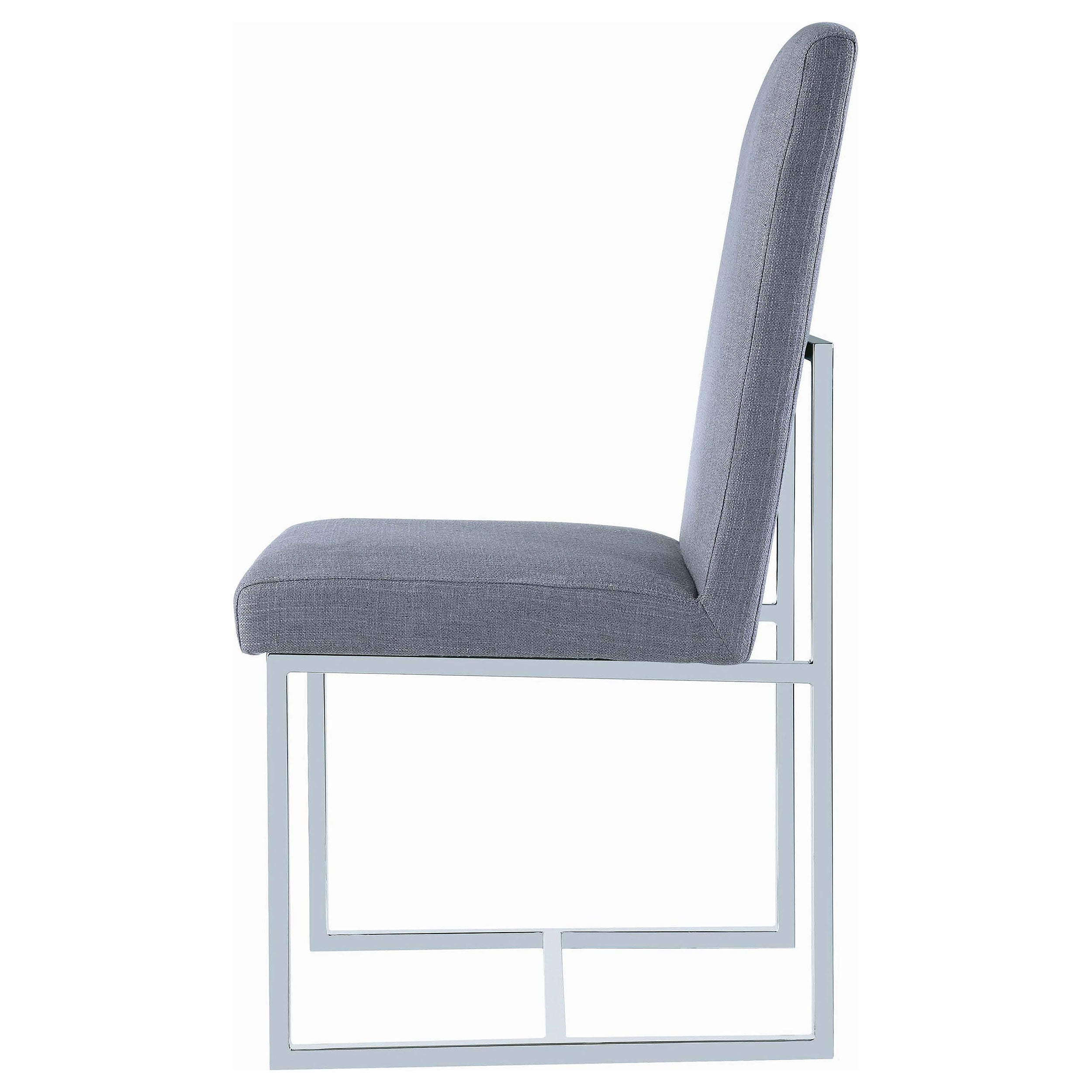 Mackinnon Upholstered Dining Side Chair Grey (Set of 2)-CoasterElevations