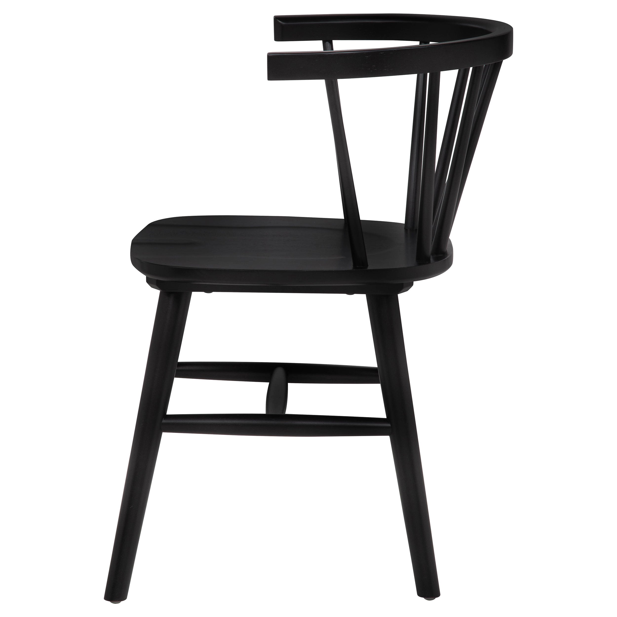 Jeffries Windsor Wood Dining Side Chair Black (Set of 2)-