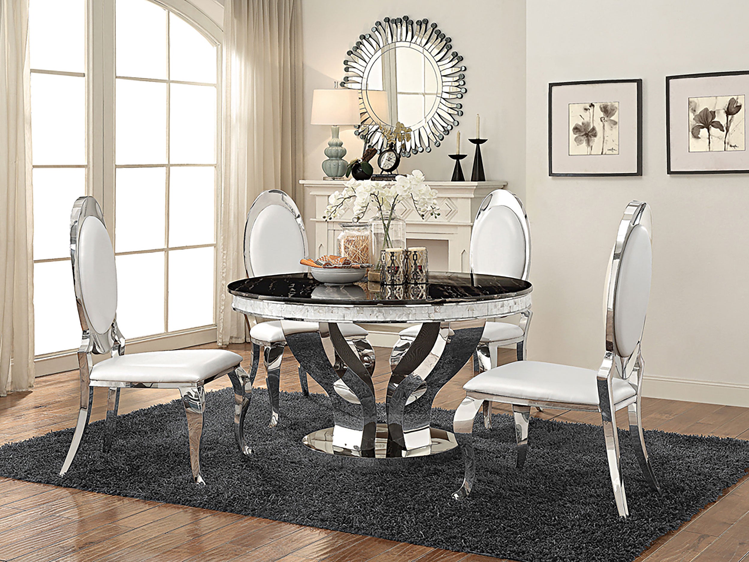 Anchorage Upholstered Dining Chair Cream White (Set of 2)-CoasterElevations