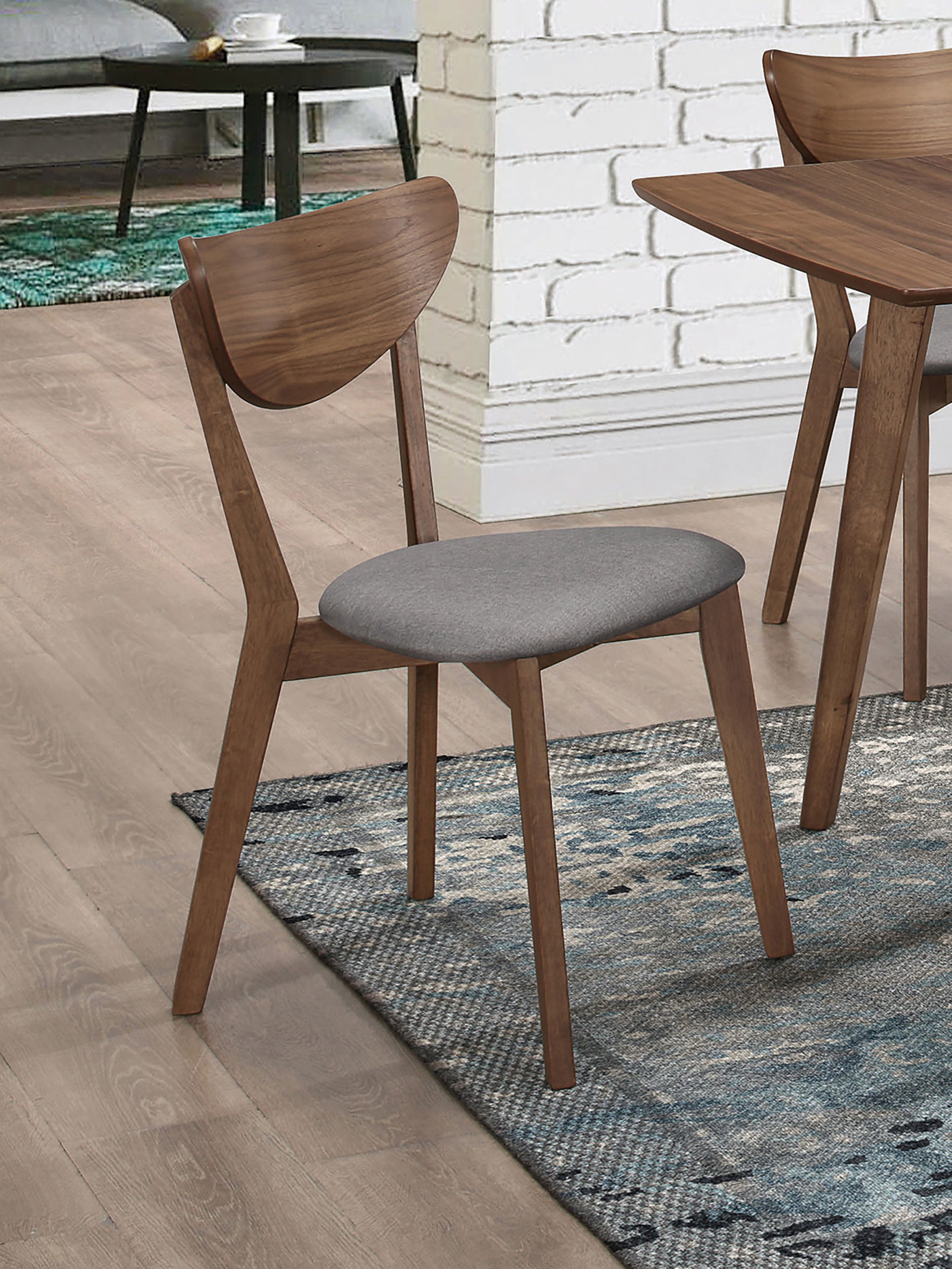 Alfredo Dining Side Chair Grey and Natural Walnut (Set of 2)-CoasterEveryday
