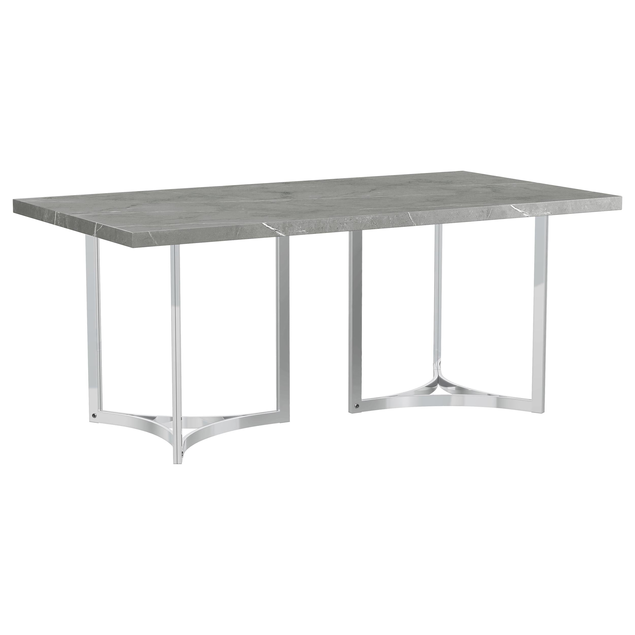 Sterling 72-inch Rectangular Dining Table Grey Faux Marble-