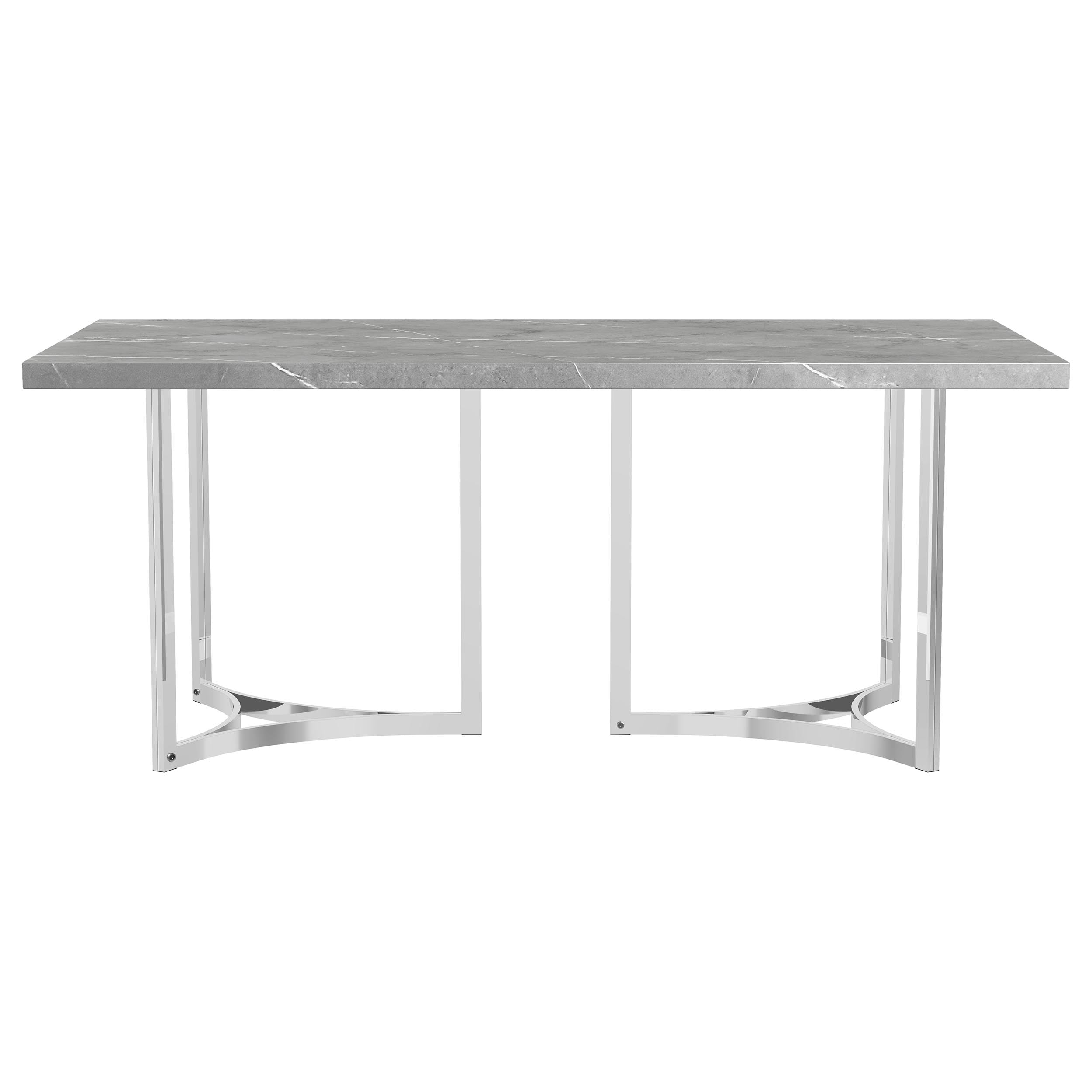 Sterling 72-inch Rectangular Dining Table Grey Faux Marble-