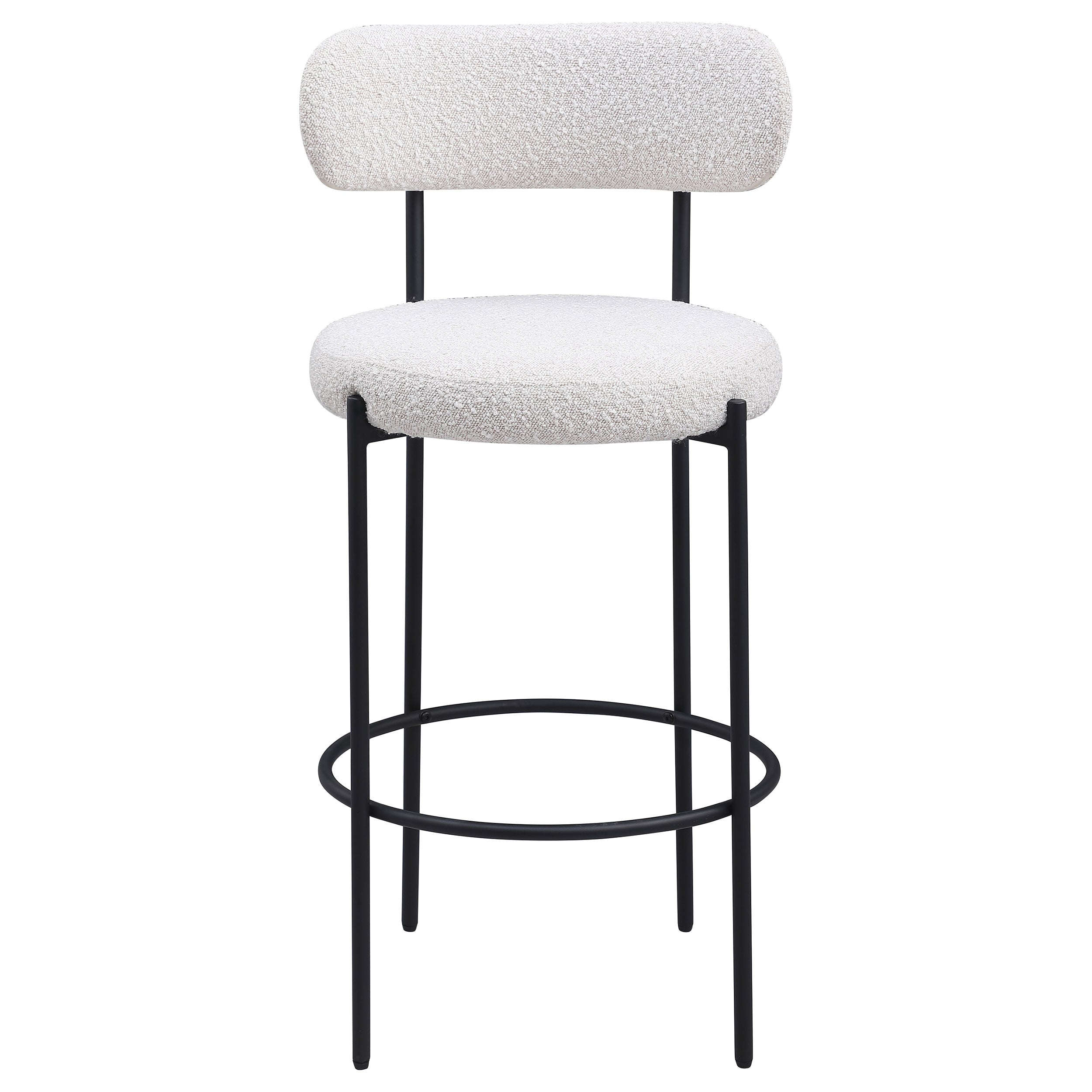 Viola Boucle Upholstered Bar Chair Cream (Set of 2)-