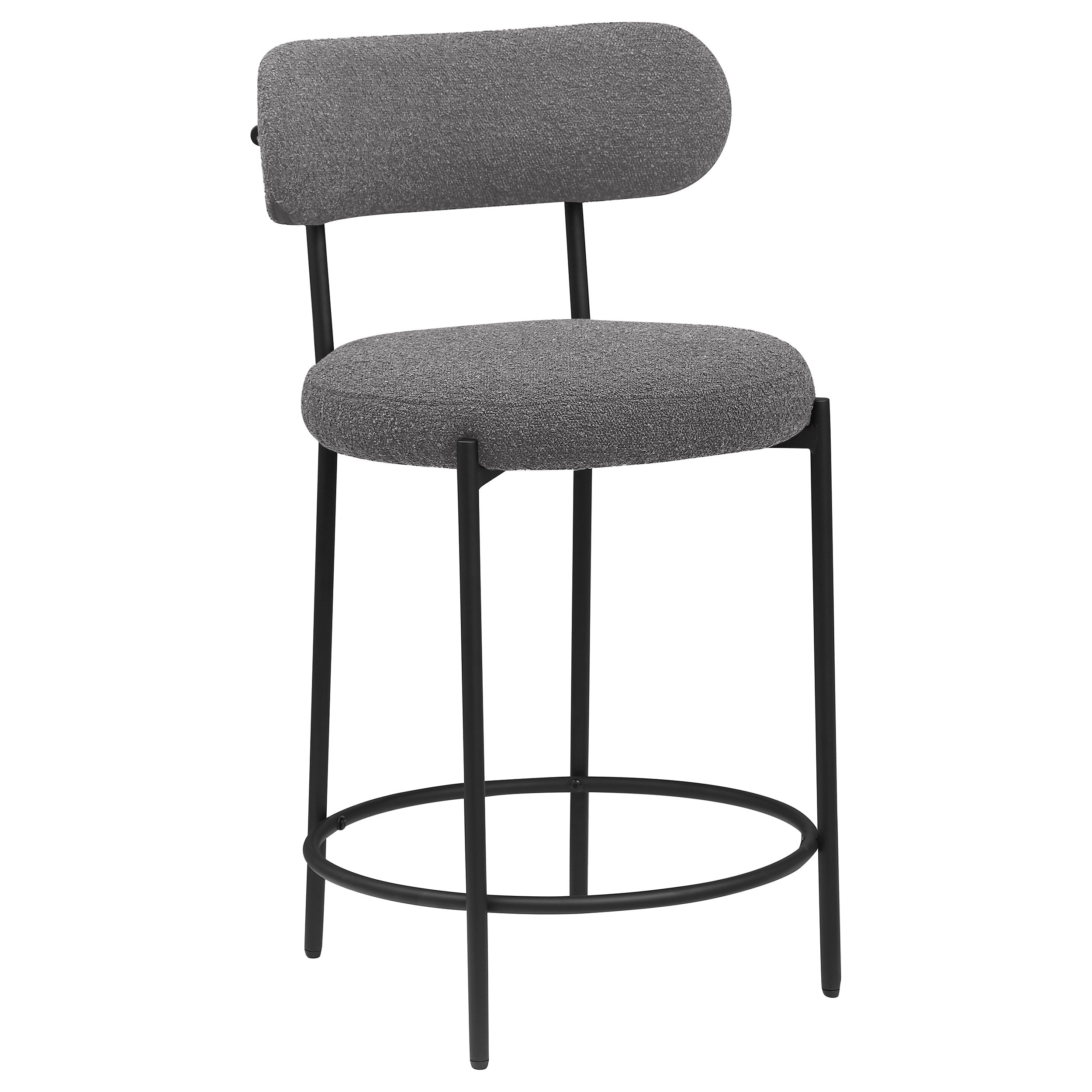 Viola Boucle Upholstered Counter Chair Grey (Set of 2)-