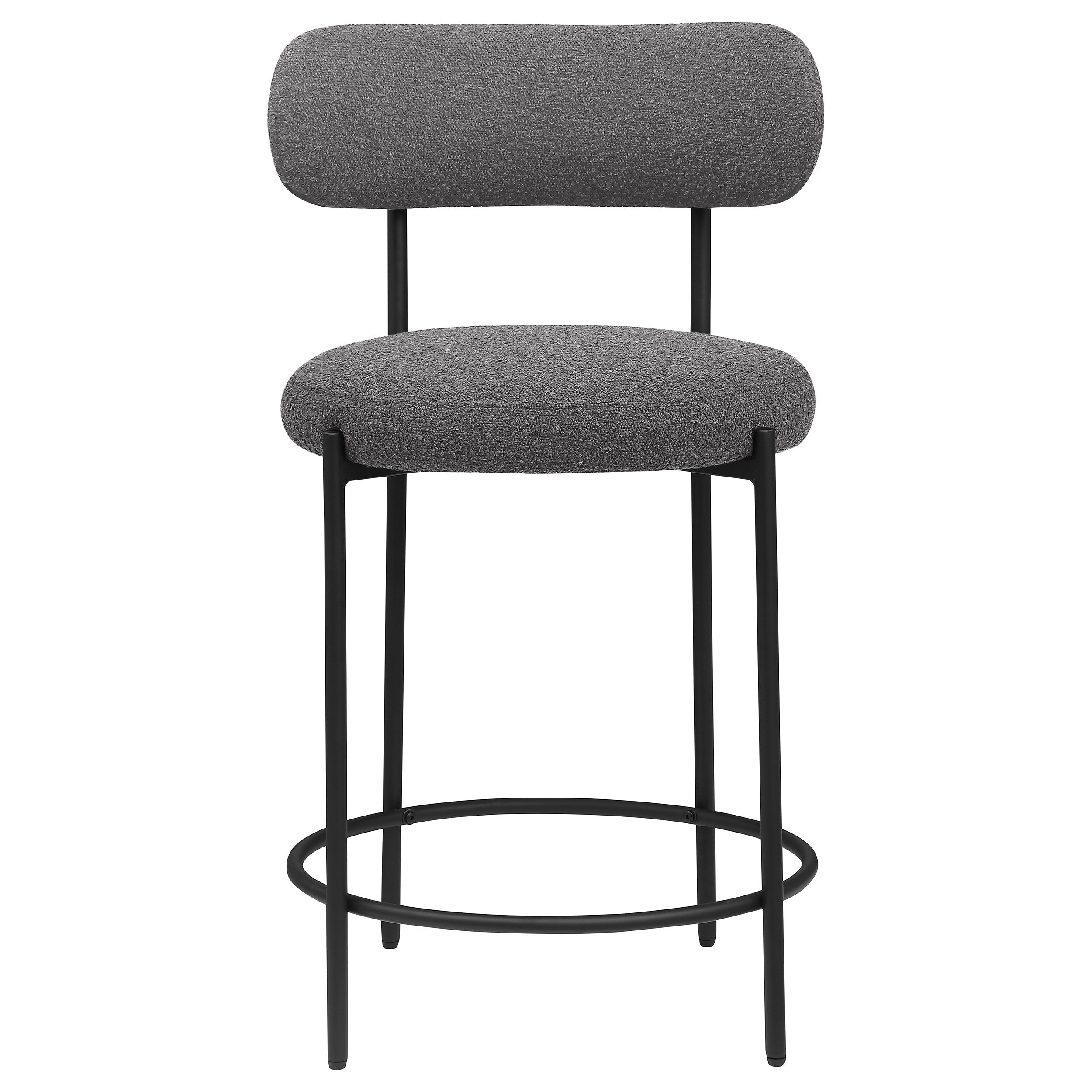 Viola Boucle Upholstered Counter Chair Grey (Set of 2)-