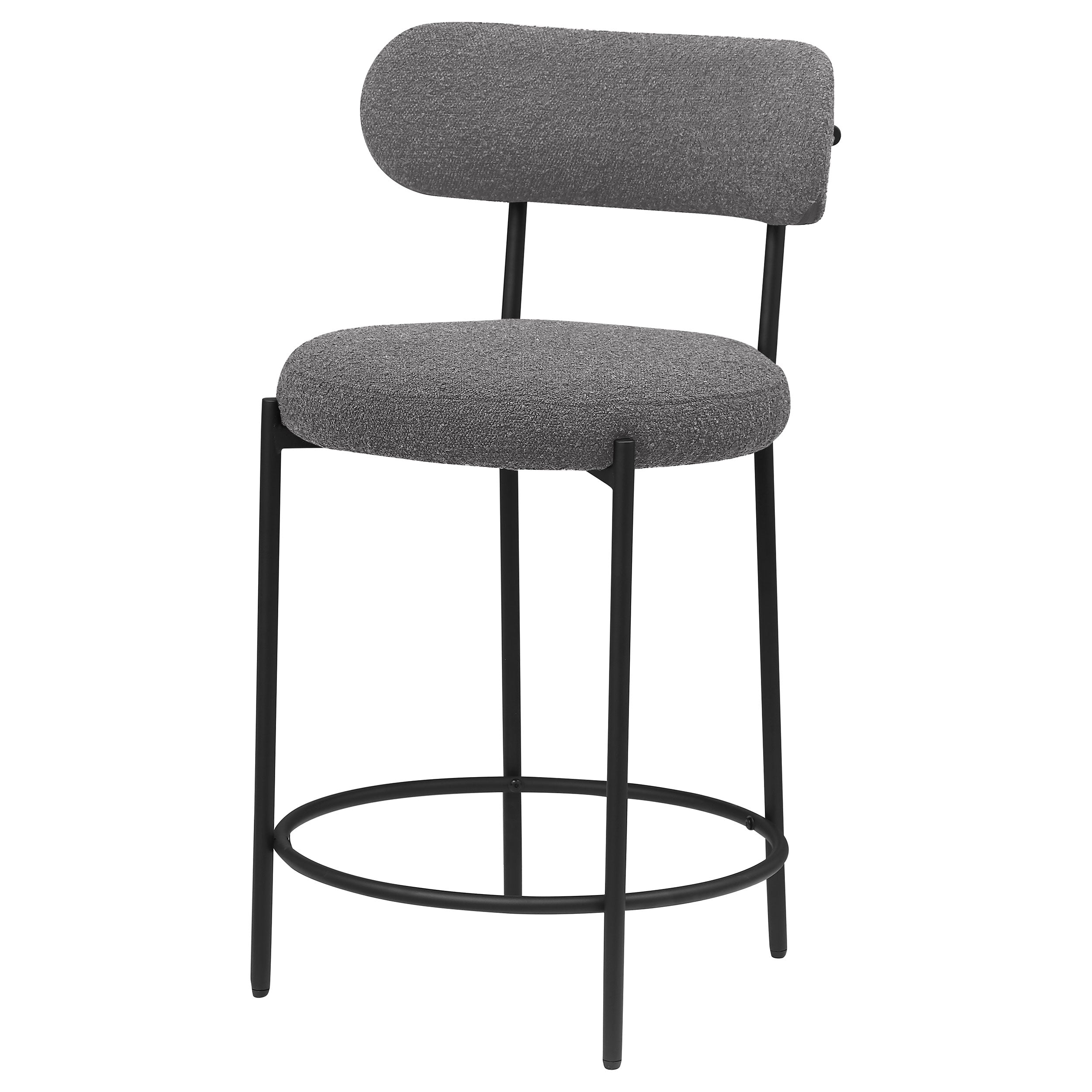 Viola Boucle Upholstered Counter Chair Grey (Set of 2)-
