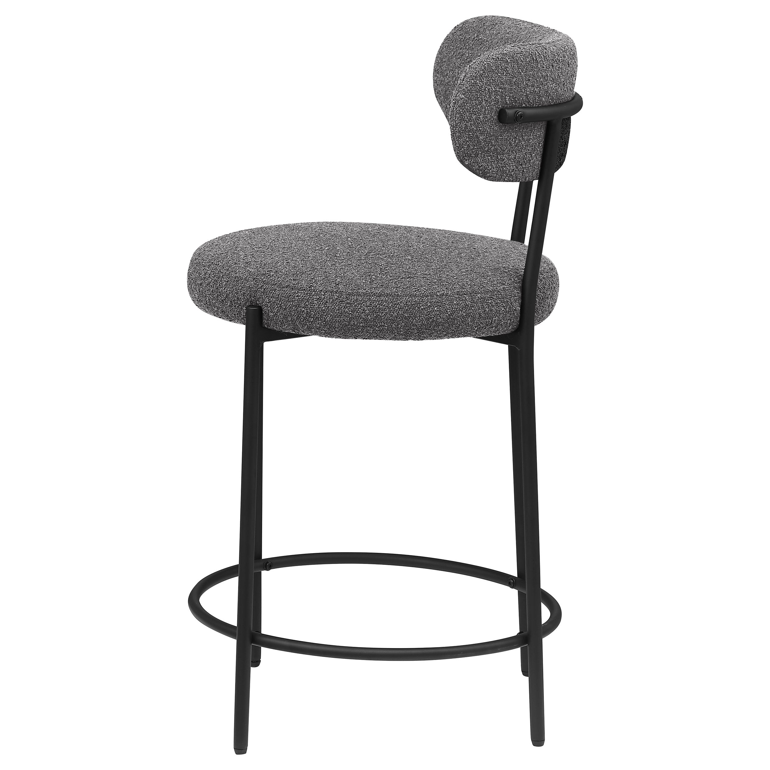 Viola Boucle Upholstered Counter Chair Grey (Set of 2)-