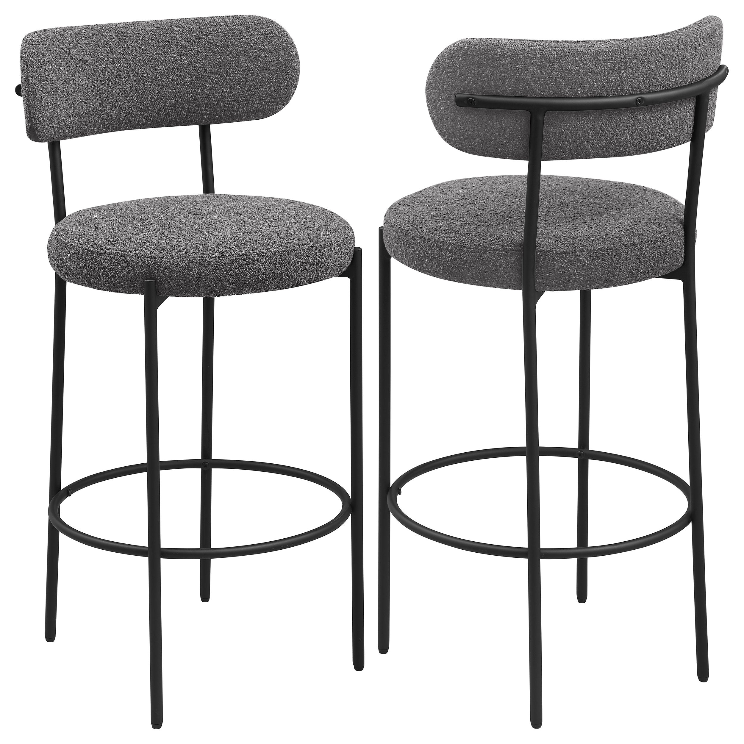 Viola Boucle Upholstered Bar Chair Cream (Set of 2)-