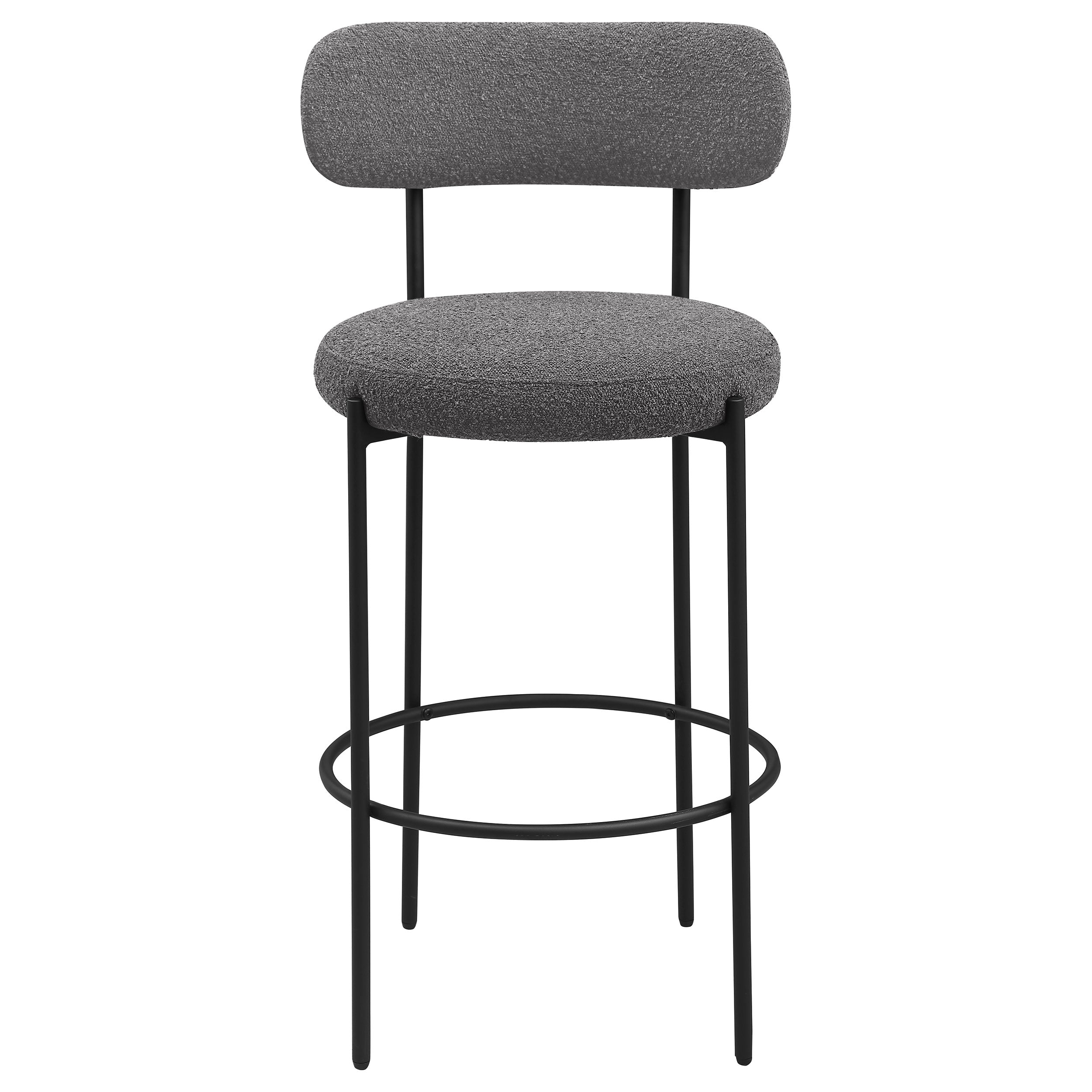Viola Boucle Upholstered Bar Chair Grey (Set of 2)-