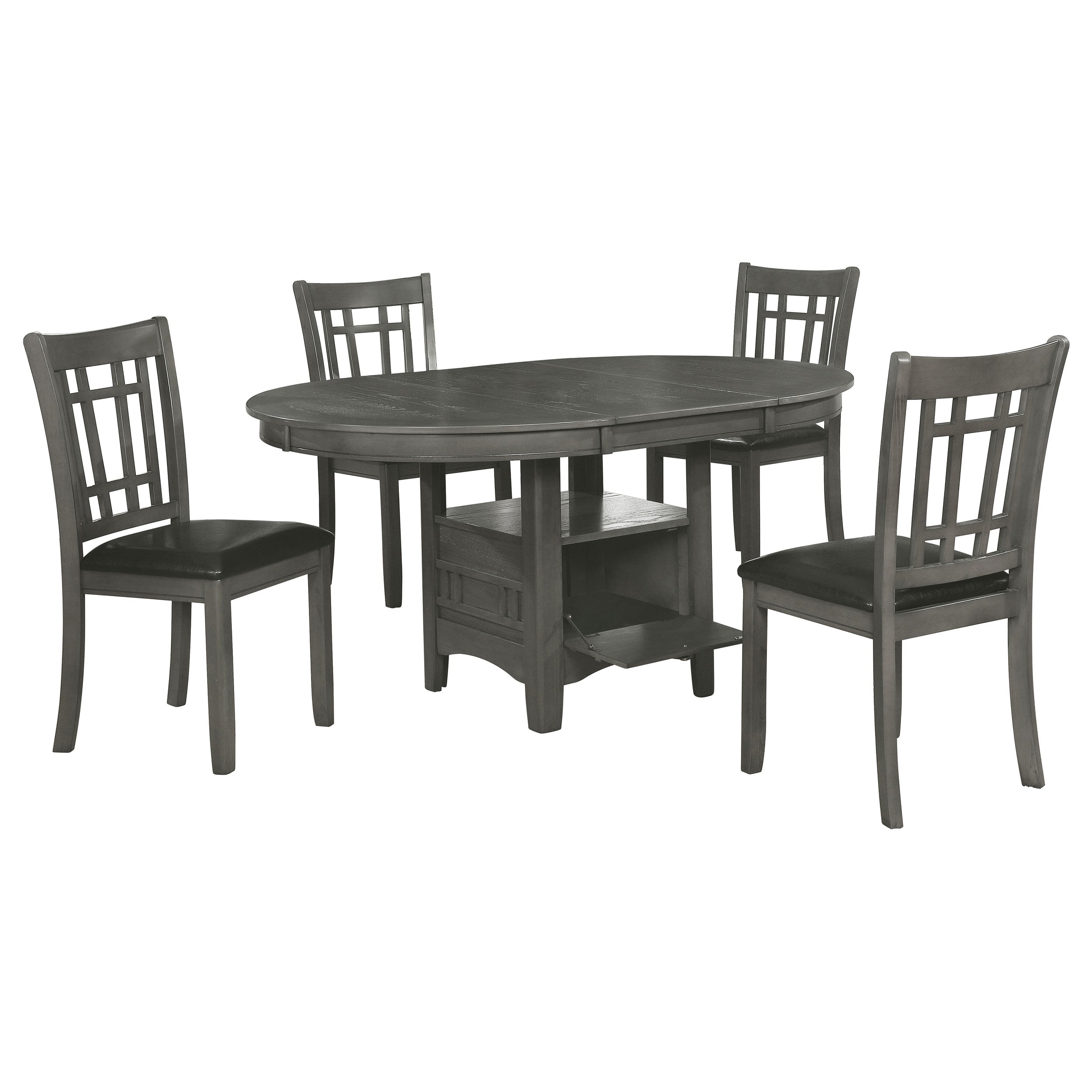 Lavon 5-piece Oval Extension Leaf Dining Set Medium Grey-CoasterEveryday