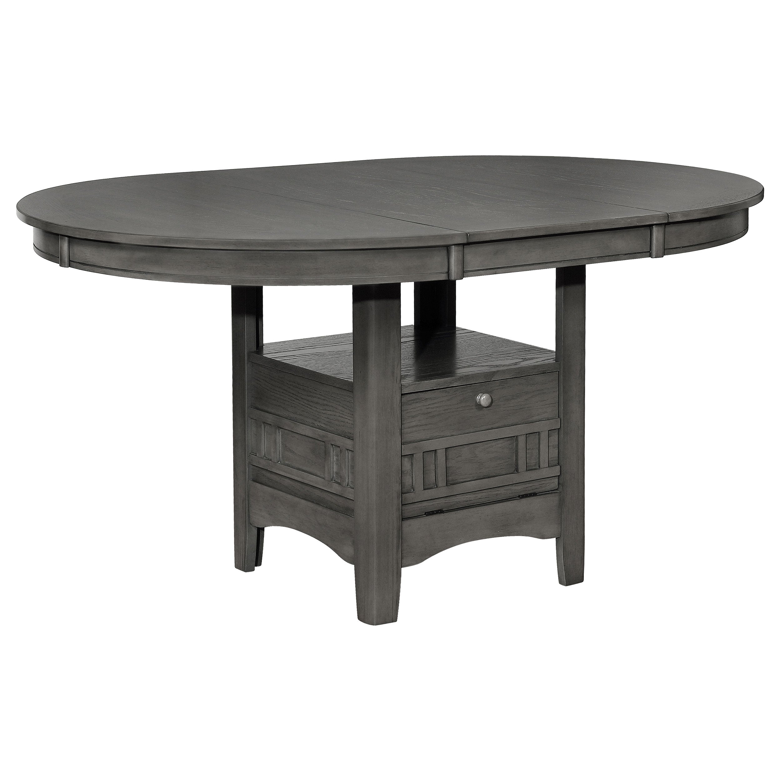 Lavon Oval 60-inch Wood Extension Leaf Dining Table Medium Grey-CoasterEveryday