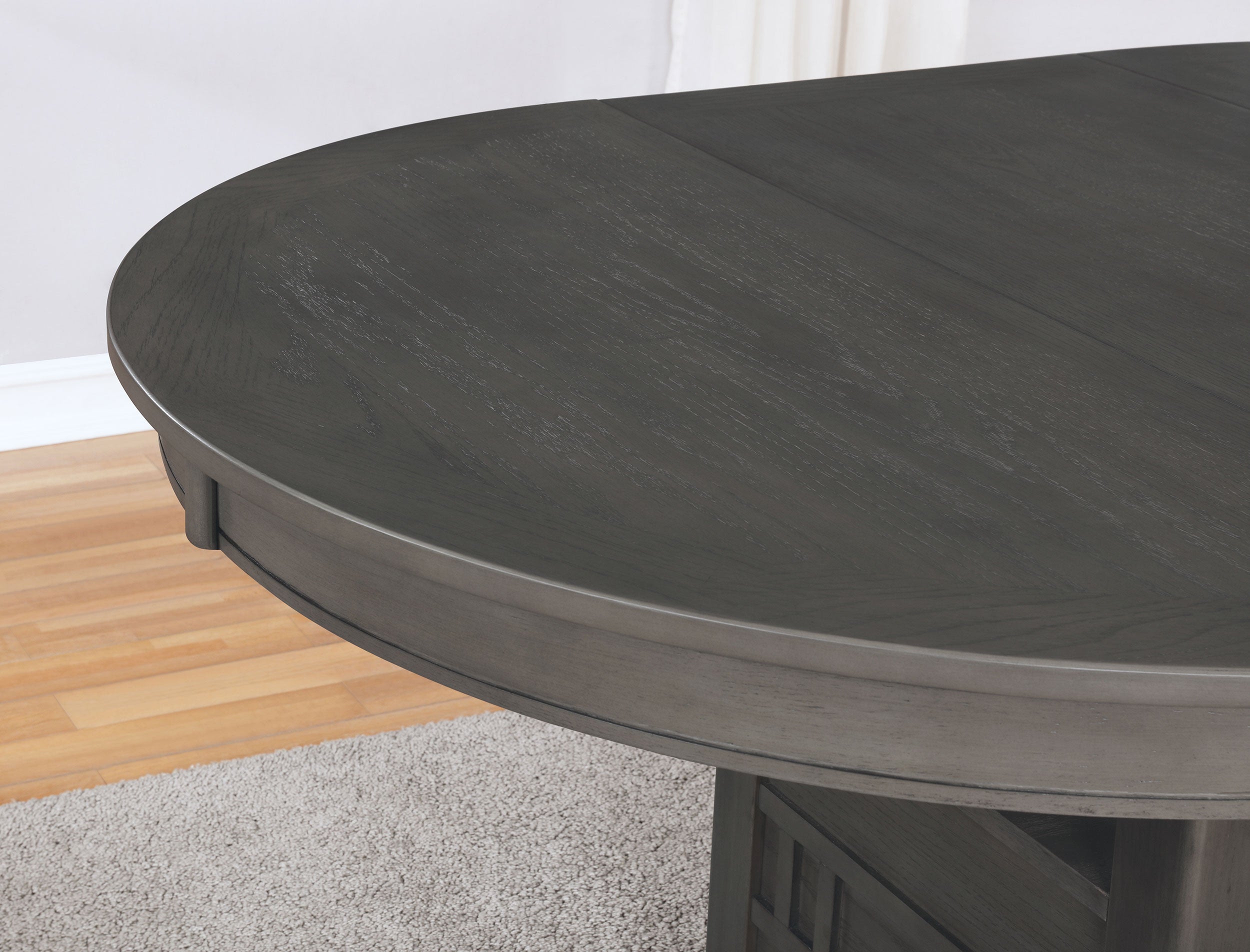 Lavon Oval 60-inch Wood Extension Leaf Dining Table Medium Grey-CoasterEveryday