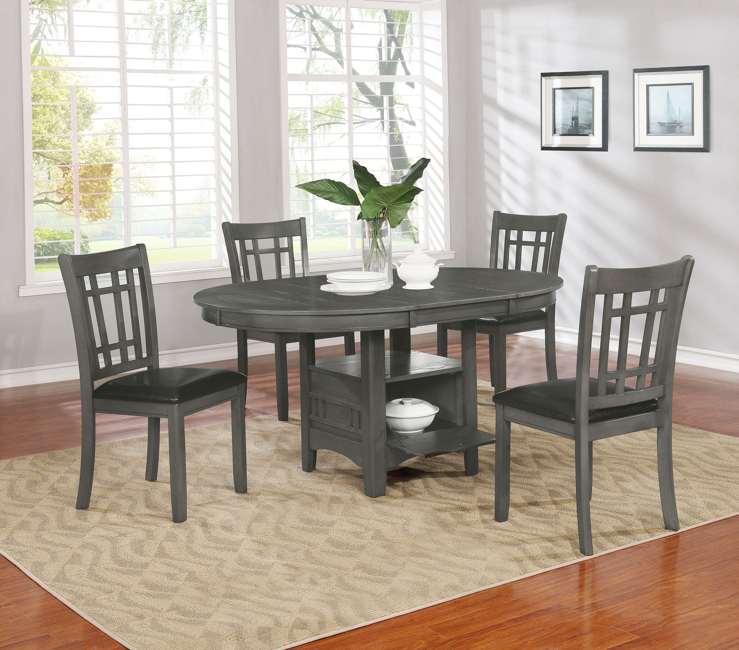 Lavon Wood Dining Side Chair Black and  Medium Grey (Set of 2)-CoasterEveryday