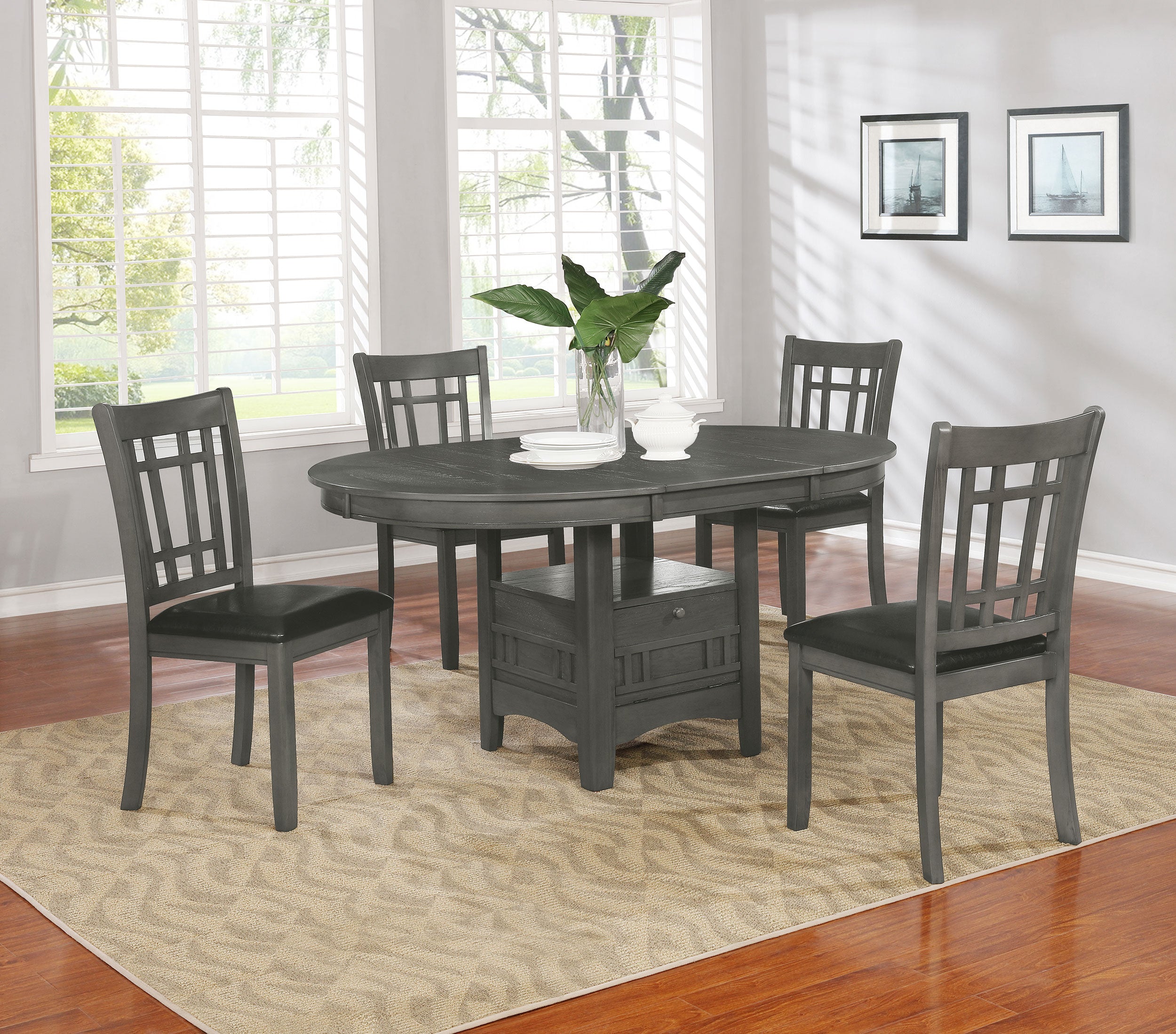 Lavon Wood Dining Side Chair Black and  Medium Grey (Set of 2)-CoasterEveryday