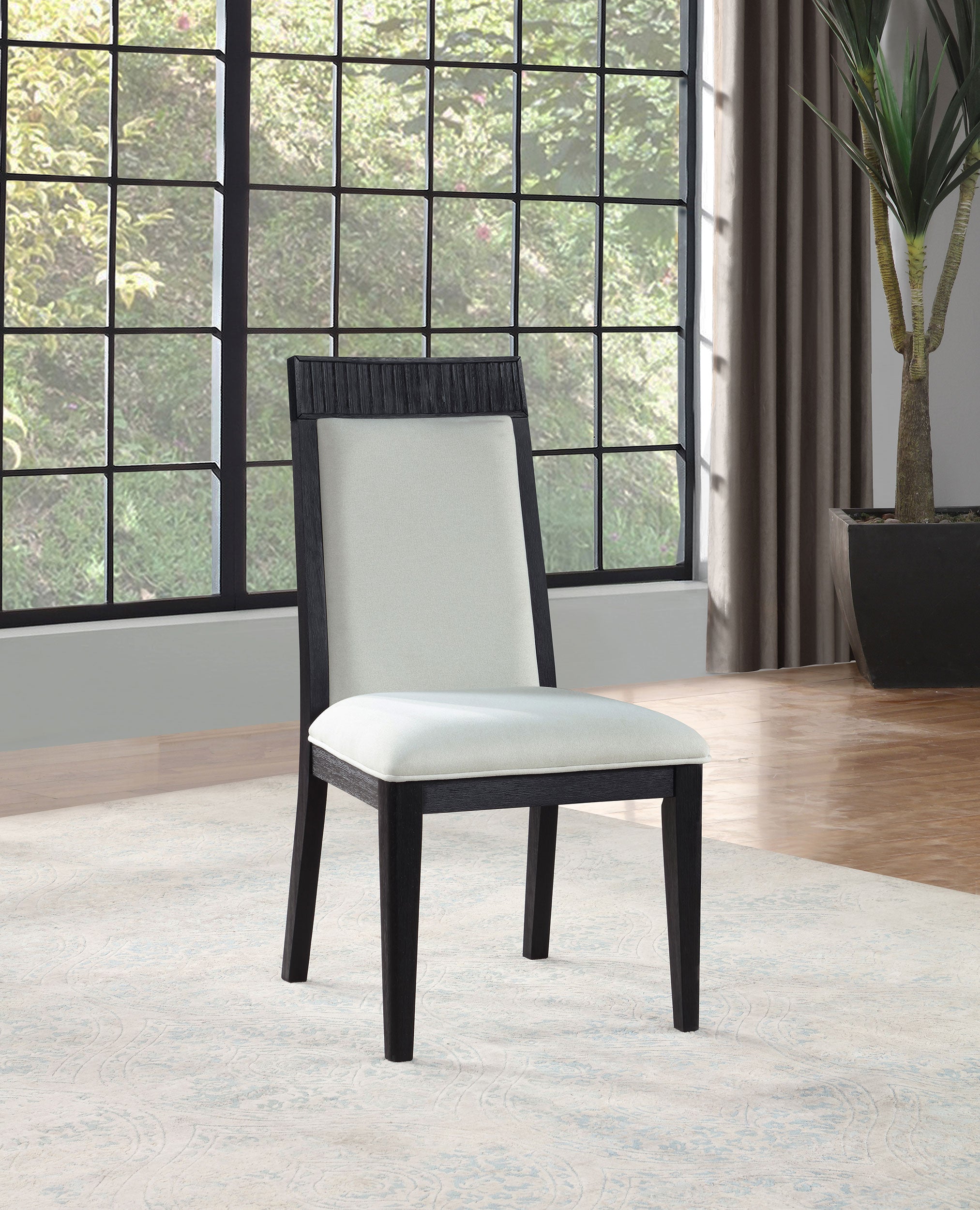Brookmead Dining Side Chair Ivory and Black (Set of 2)-