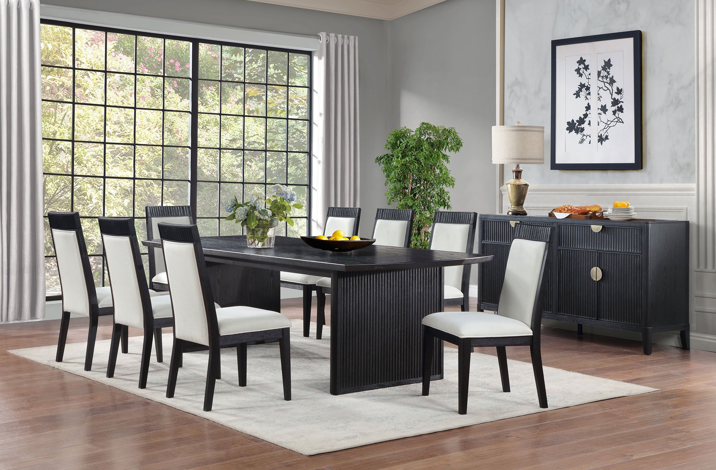 Brookmead Dining Side Chair Ivory and Black (Set of 2)-