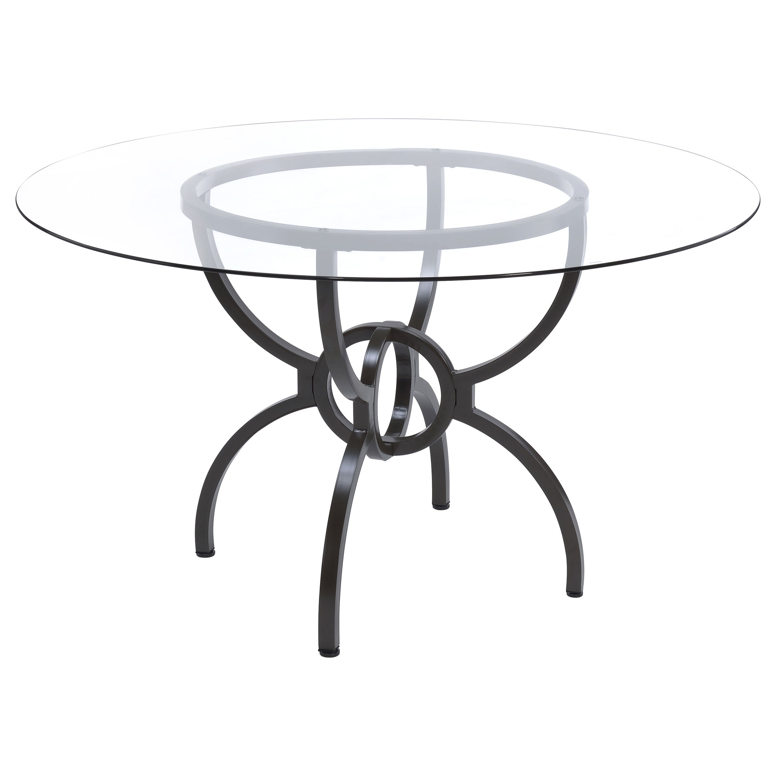 Aviano Round 48-inch Glass Top Metal Dining Table Gunmetal-
