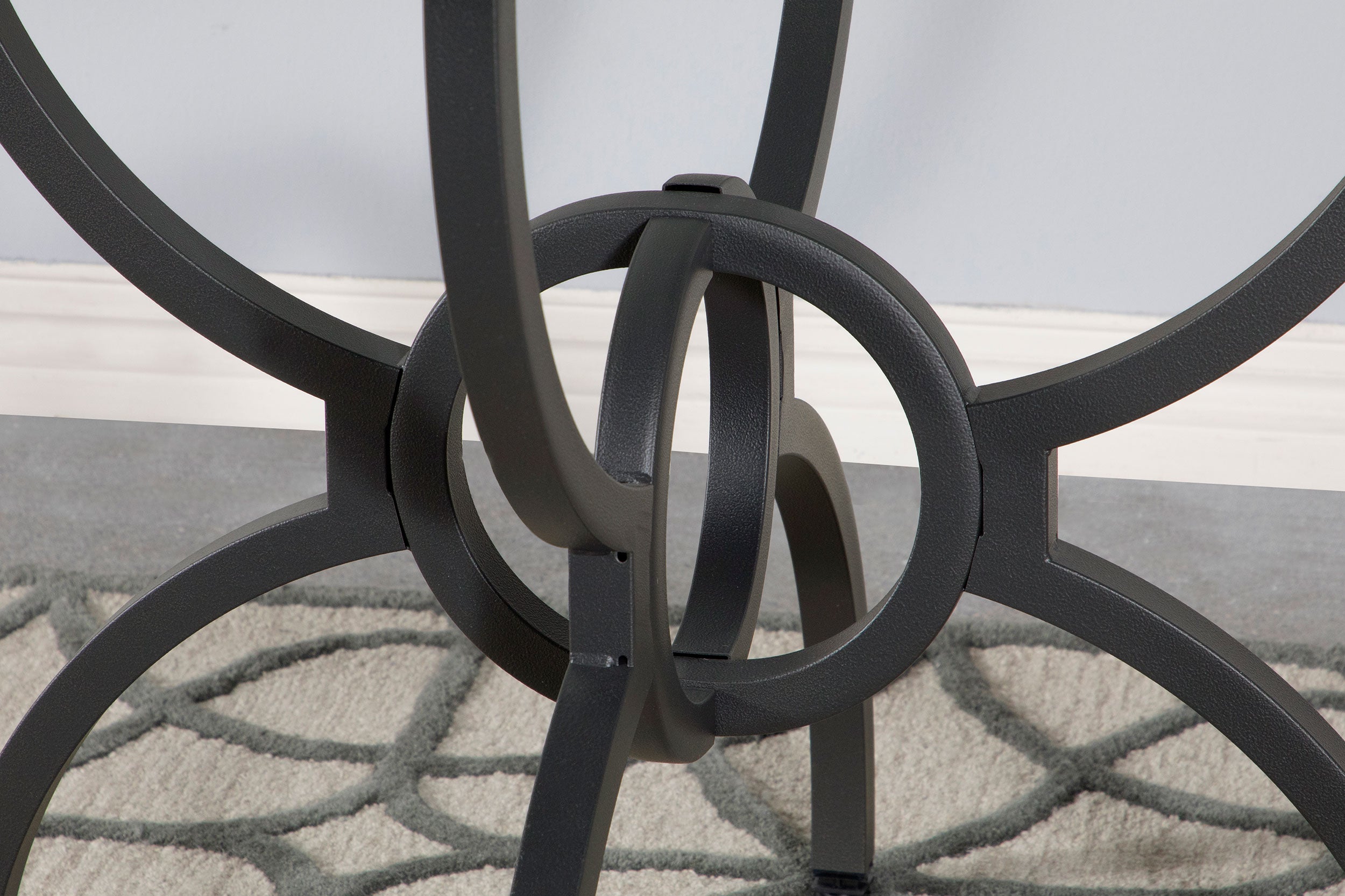 Aviano Round Metal Dining Table Base Gunmetal-CoasterEveryday
