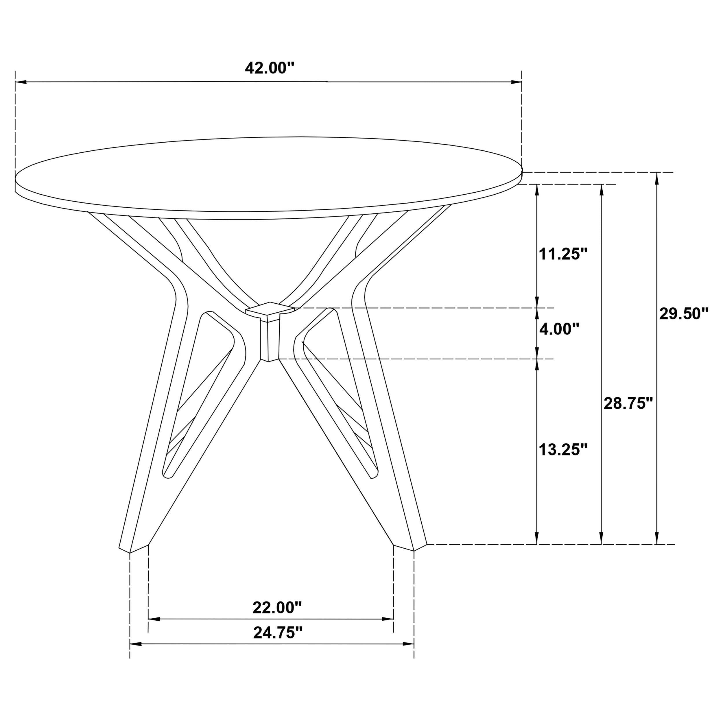 Elowen 5-piece Round Solid Wood Dining Set Light Walnut-