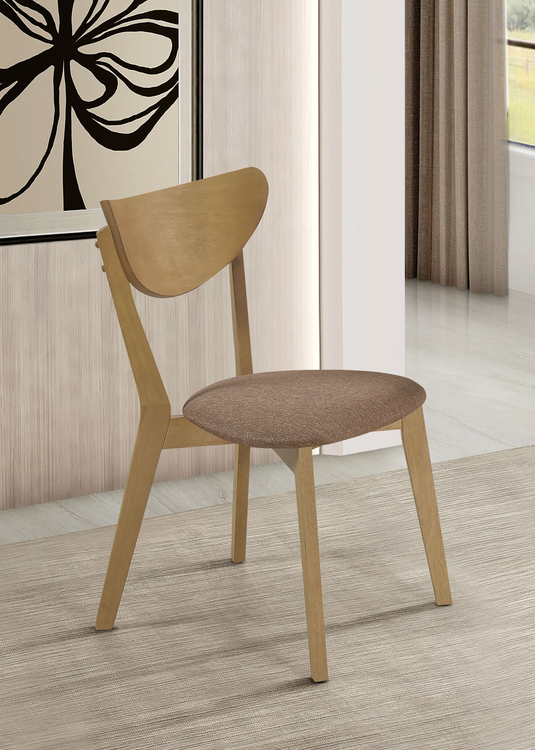 Elowen Wood Dining Side Chair Light Walnut (Set of 2)-