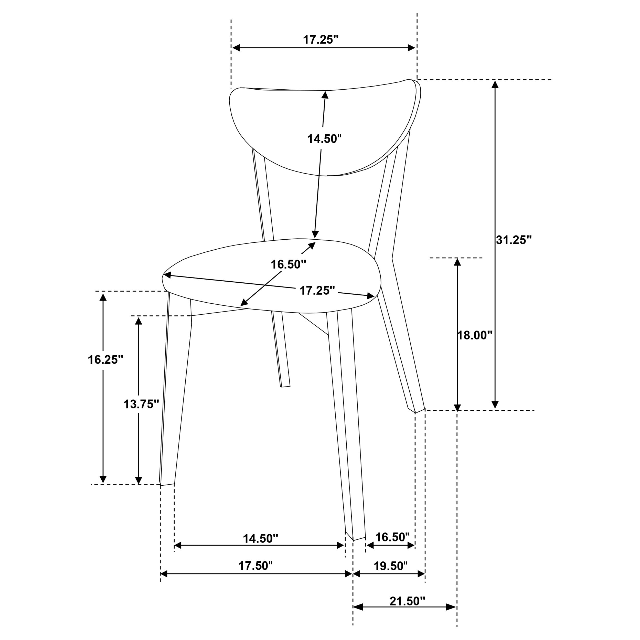Elowen Wood Dining Side Chair Light Walnut (Set of 2)-