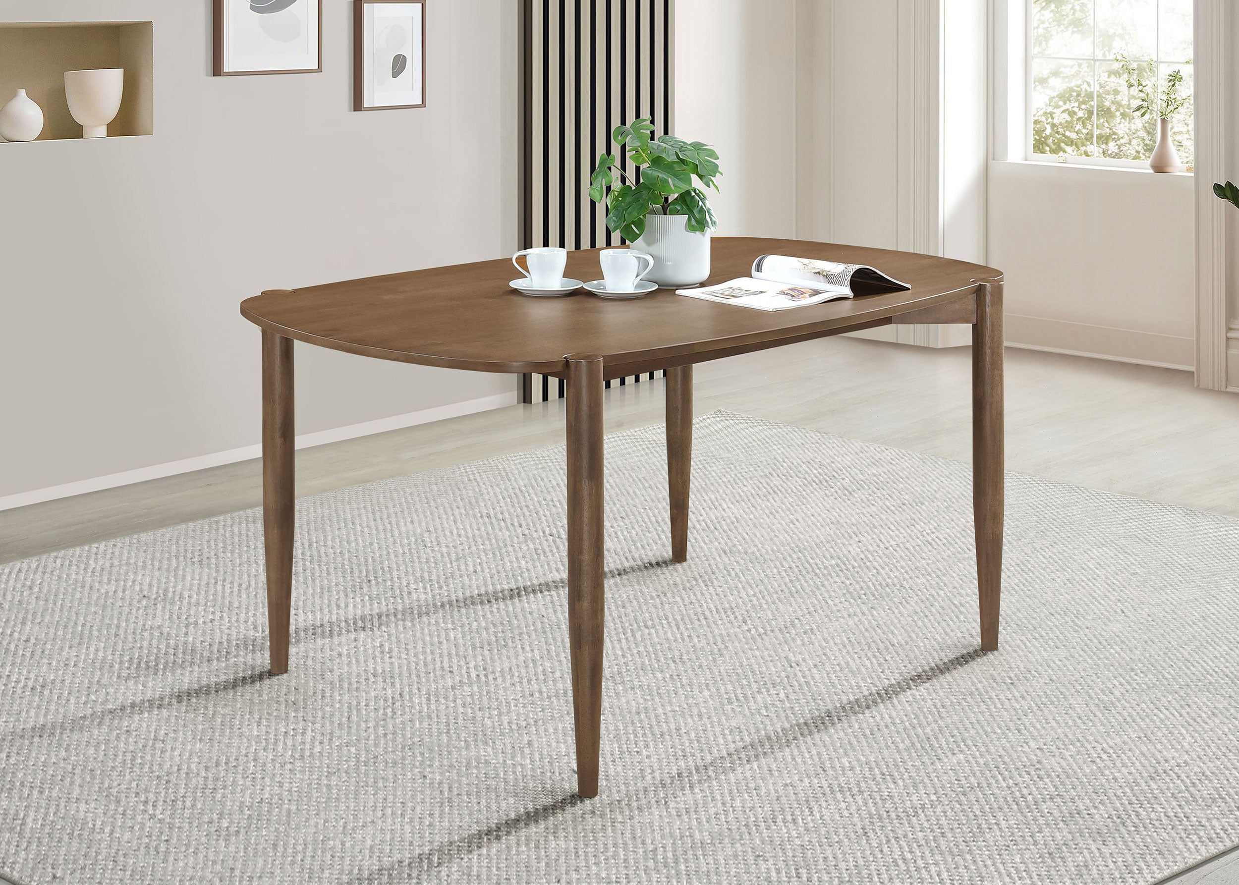 Dortch Oval 63-inch Solid Wood Dining Table Walnut-CoasterEveryday
