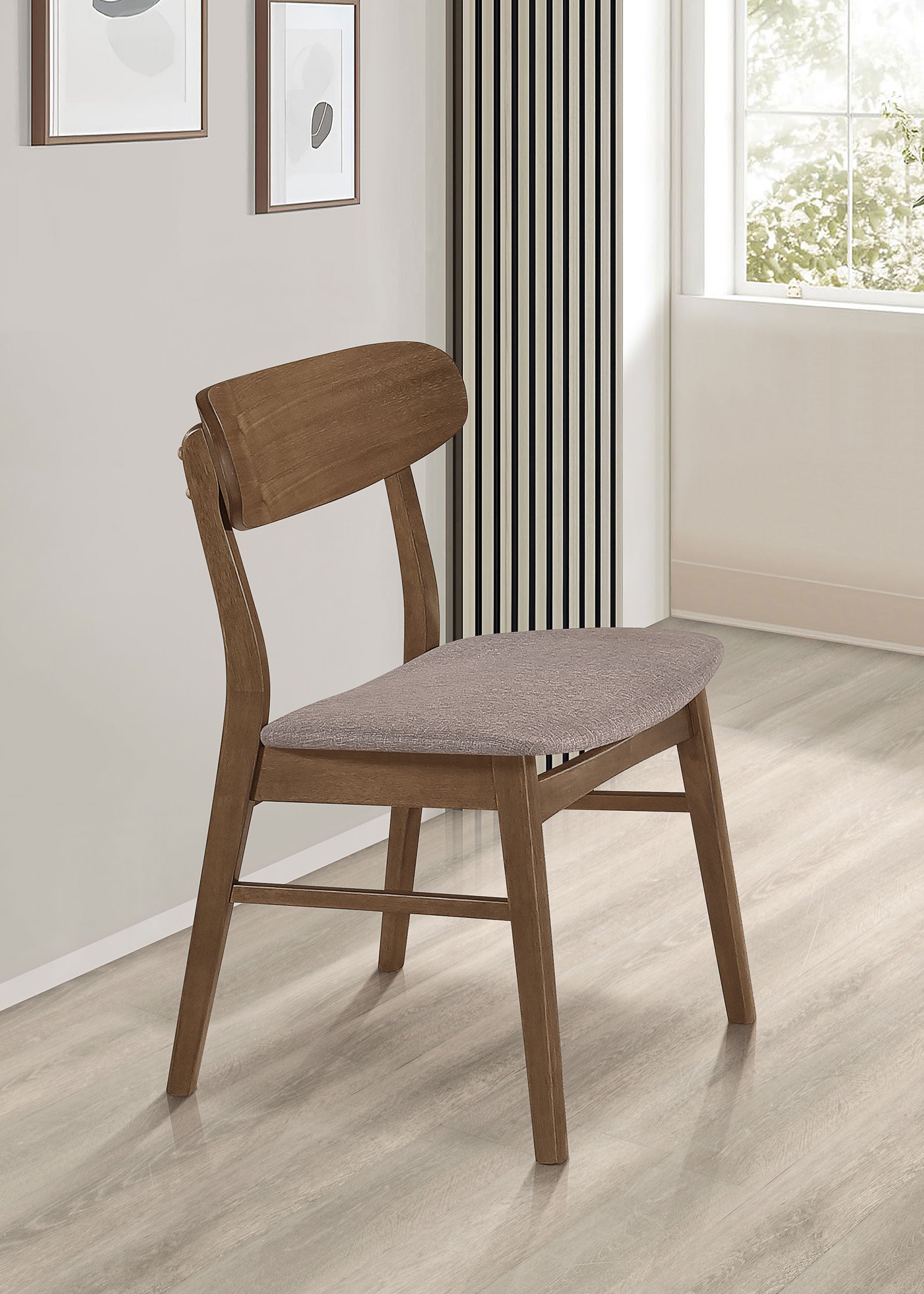 Dortch Dining Side Chair Walnut and Brown (Set of 2)-