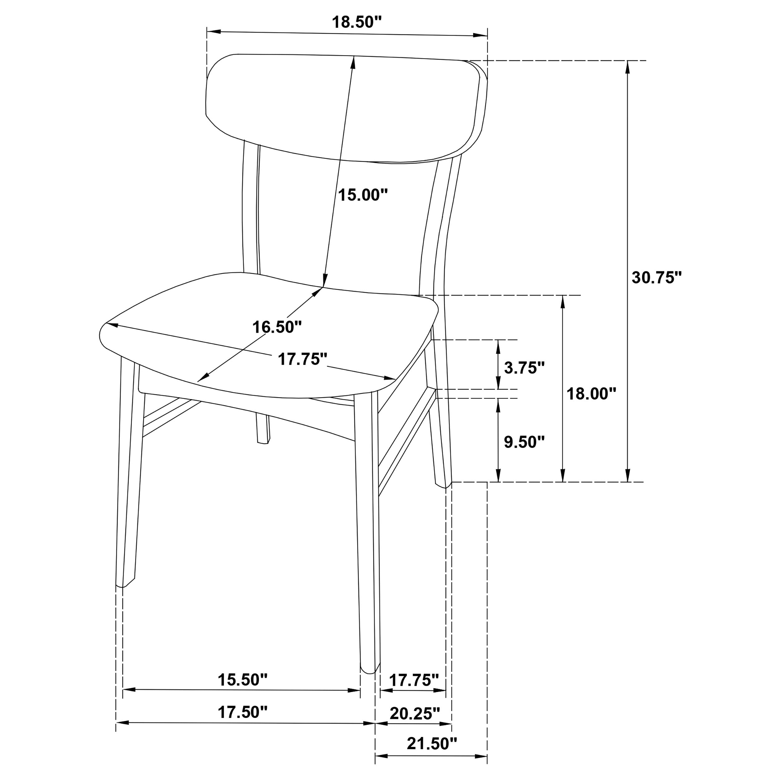 Dortch Dining Side Chair Walnut and Brown (Set of 2)-