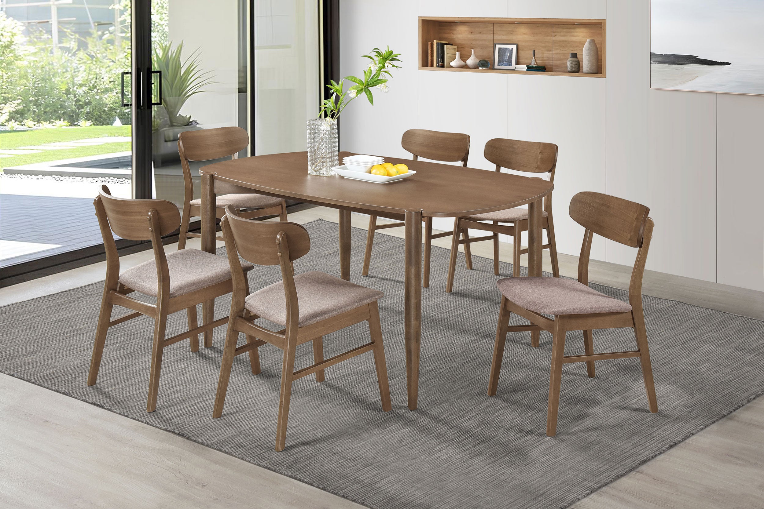Dortch Dining Side Chair Walnut and Brown (Set of 2)-