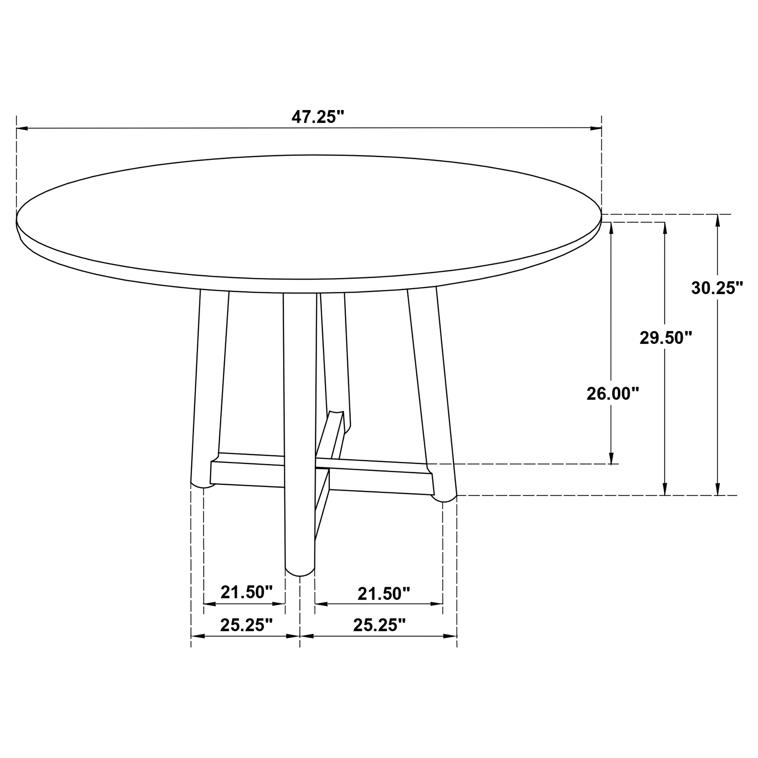 Dinah 5-piece Round Solid Wood Dining Set Walnut-