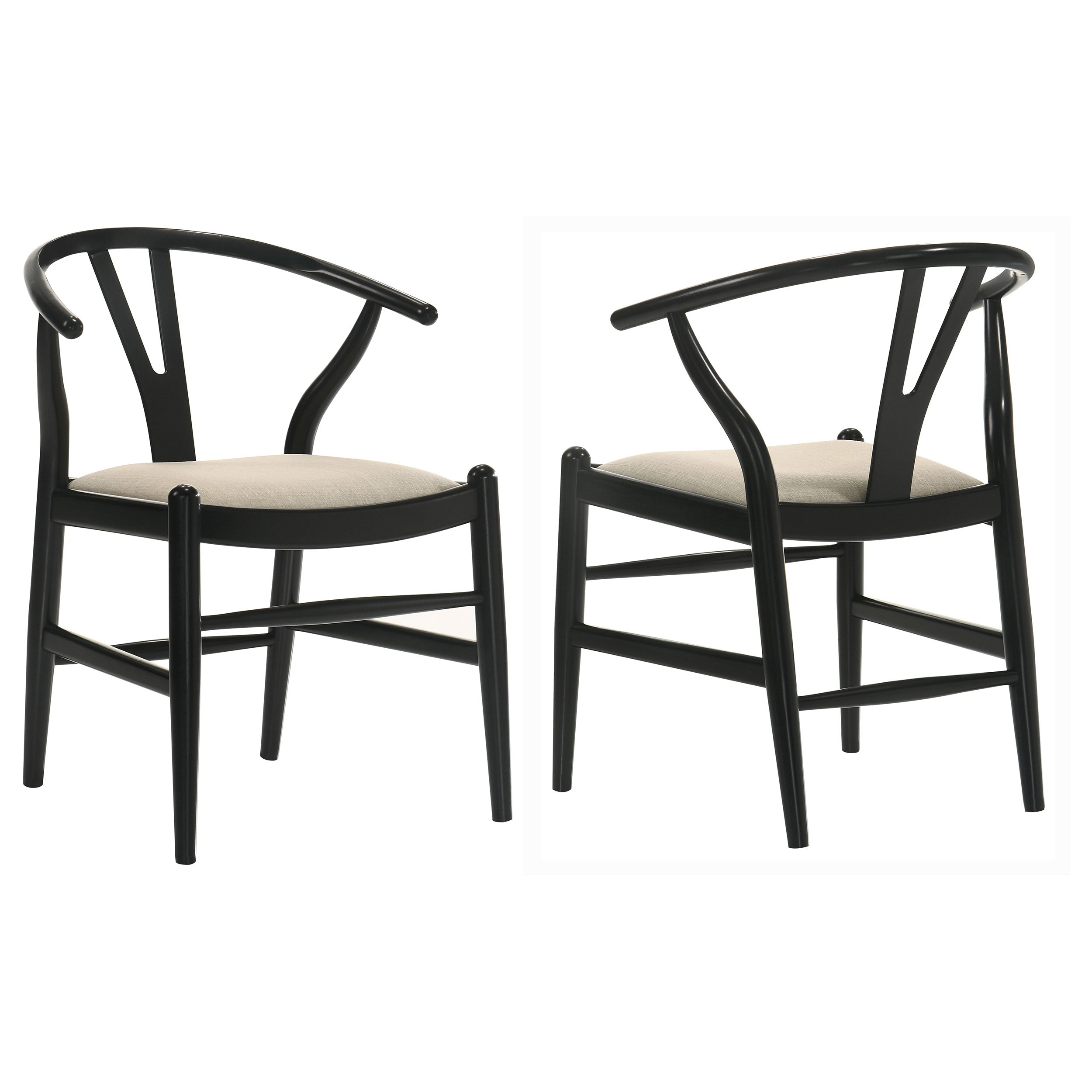 Crestmont Wood Wishbone Dining Side Chair Black (Set of 2)-