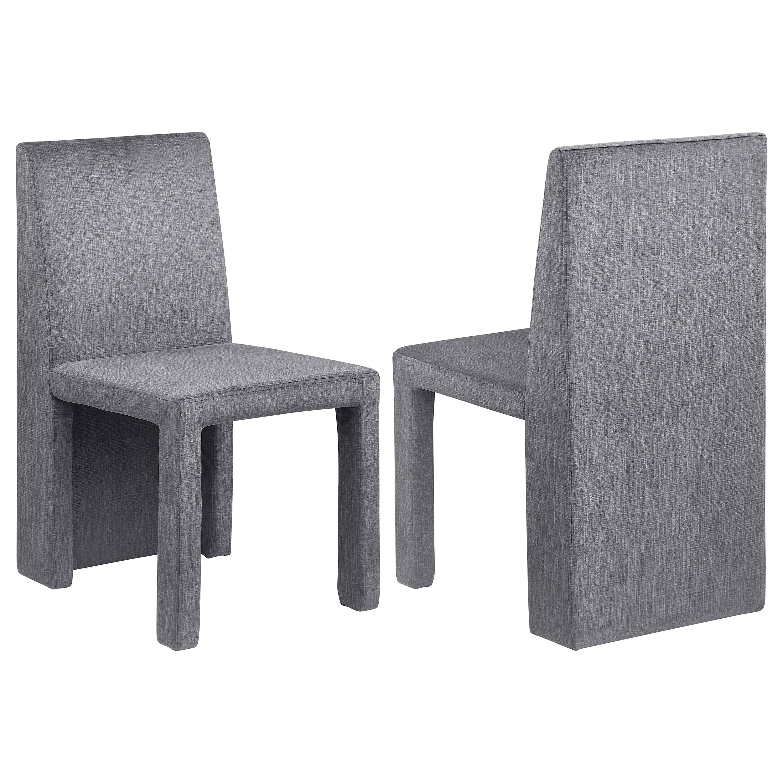 Tordera Velvet Upholstered Dining Side Chair Grey (Set of 2)-