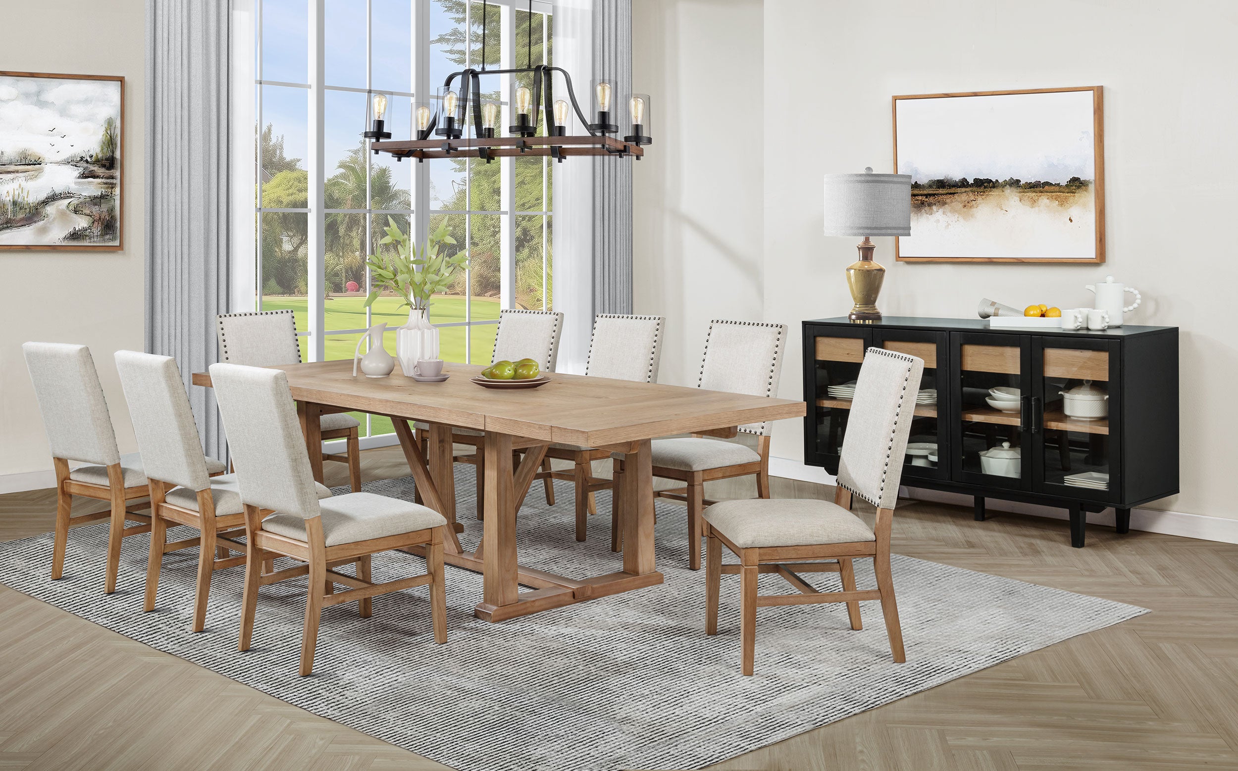 Middleton 106-inch Extension Leaf Dining Table Natural Brown-
