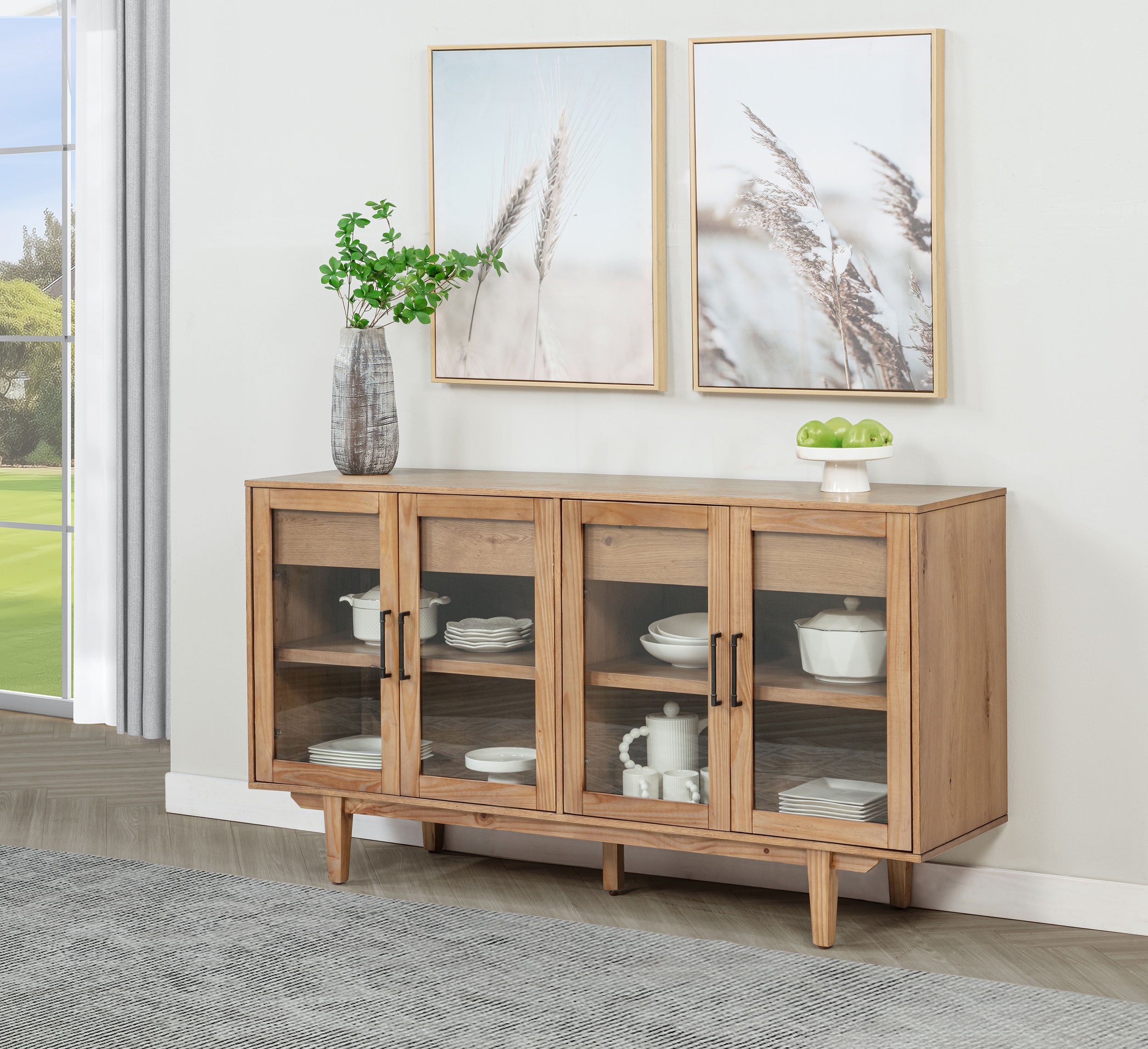 Middleton 4-door Sideboard Server with Dual Drawers Natural-
